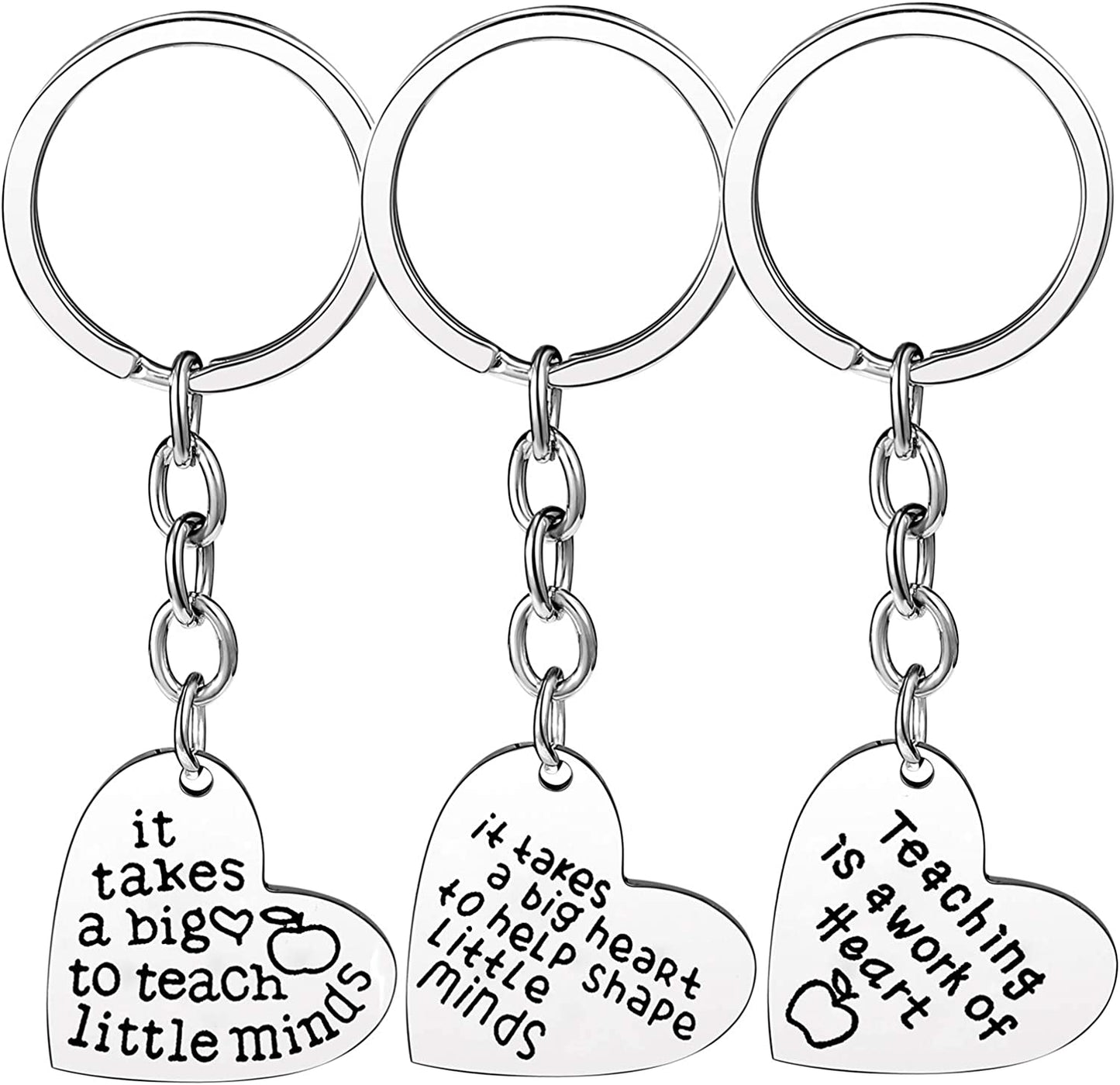 Pack of 3 Teacher Bangles Gifts for Teacher Open School Gifts for Teachers Thank You Bangle Bracelets Apparel & Accessories > Jewelry > Bracelets Nzztont 3PCs Keychain Heart Mixed Style 15