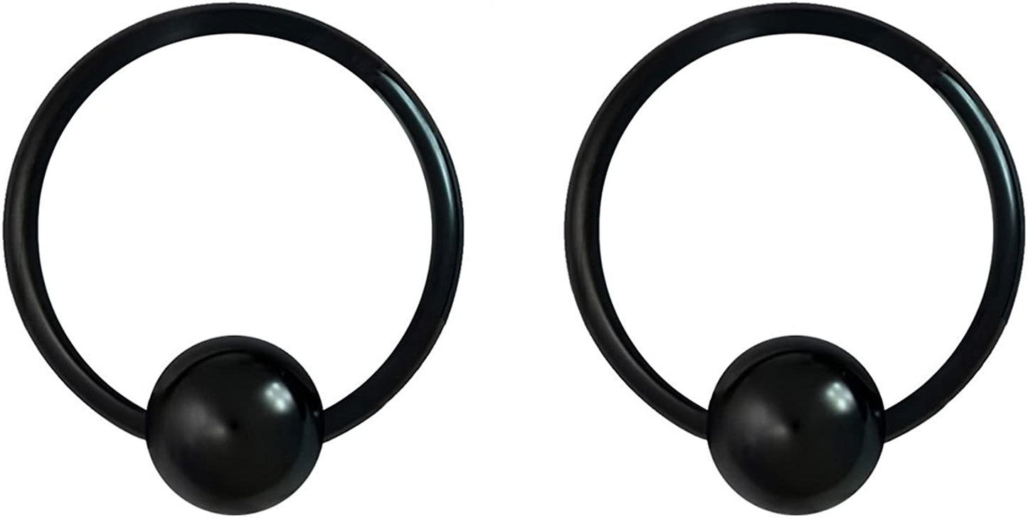 Forbidden Body Jewelry 316L Surgical Steel Captive Bead Piercing Hoop (Pair) 10G 12G 14G 16G 18G 20G, Diameter 6 to 12Mm Black and Rainbow Apparel & Accessories > Jewelry > Rings Forbidden Body Jewelry Black: 18g, 10mm