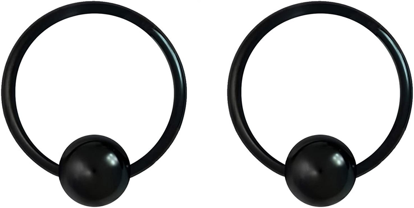 Forbidden Body Jewelry 316L Surgical Steel Captive Bead Piercing Hoop (Pair) 10G 12G 14G 16G 18G 20G, Diameter 6 to 12Mm Black and Rainbow Apparel & Accessories > Jewelry > Rings Forbidden Body Jewelry Black: 18g, 10mm