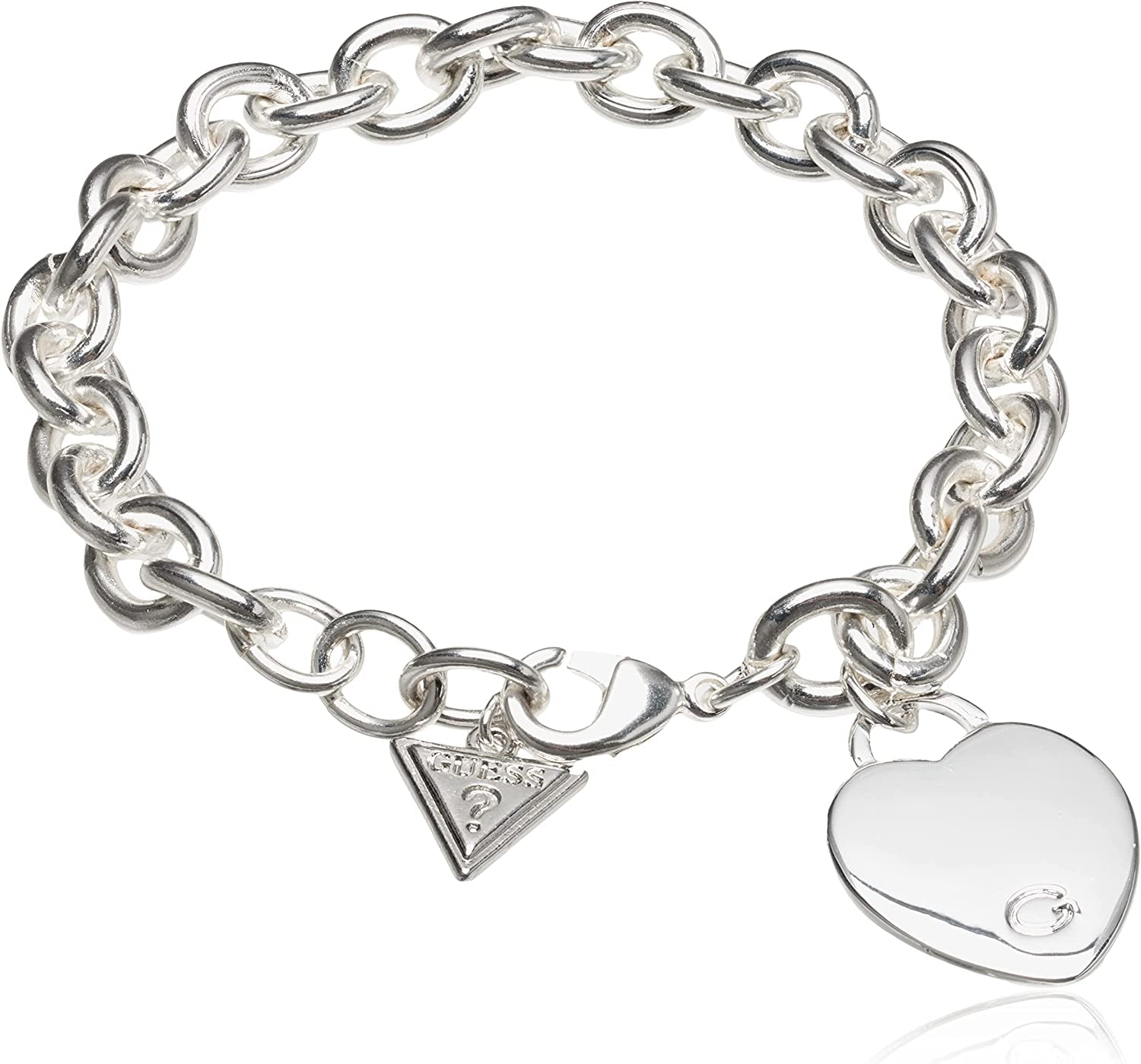 GUESS "Basic" G Logo Heart Link Bracelet Apparel & Accessories > Jewelry > Bracelets GUESS Silver