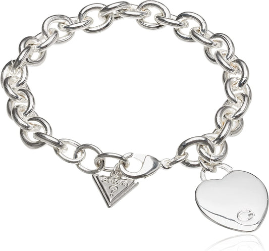 GUESS "Basic" G Logo Heart Link Bracelet Apparel & Accessories > Jewelry > Bracelets GUESS Silver