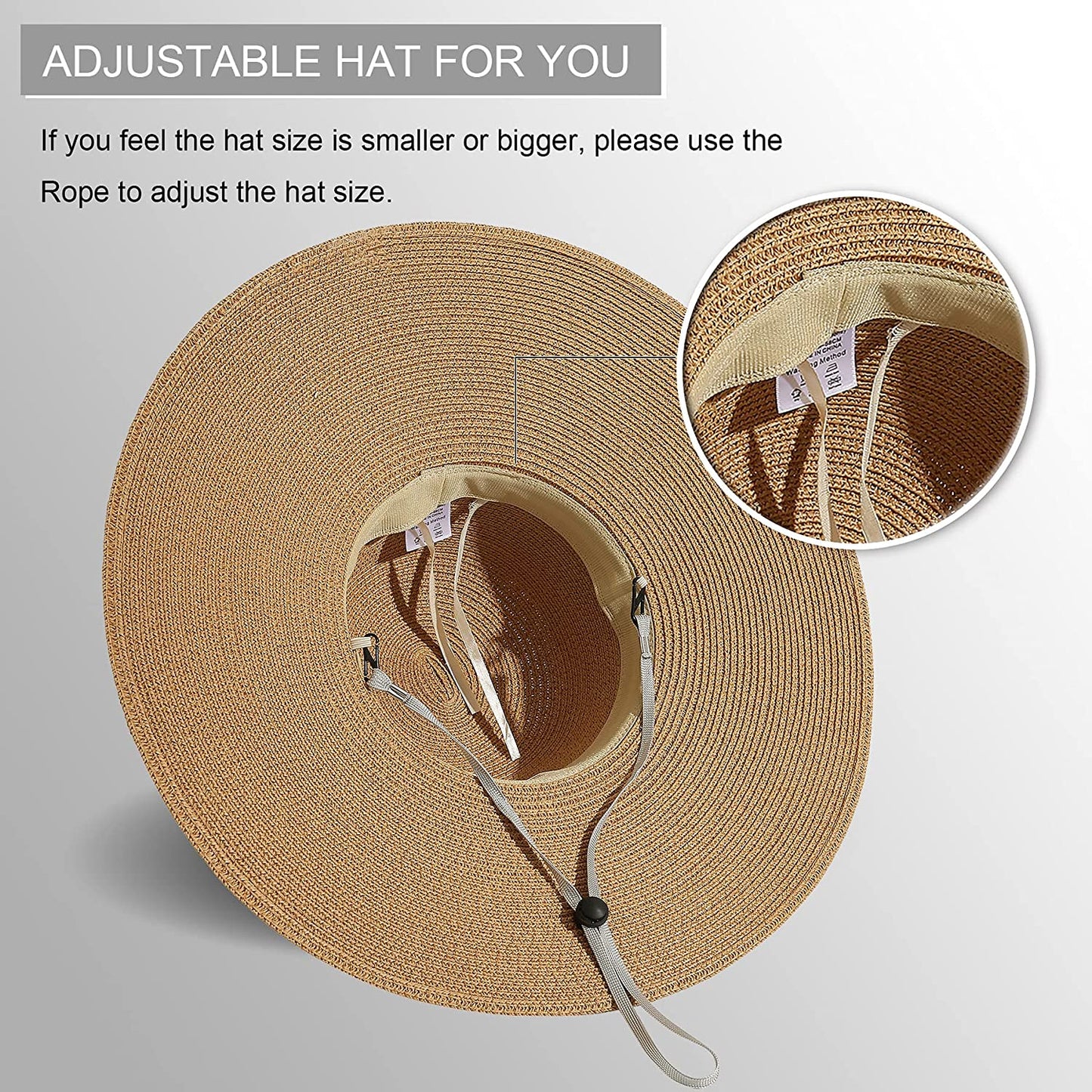 Lanzom Womens Wide Brim Straw Hat Big Floppy Foldable Roll up Cap Beach Sun Hat UPF 50+ Apparel & Accessories > Clothing Accessories > Hats Lanzom