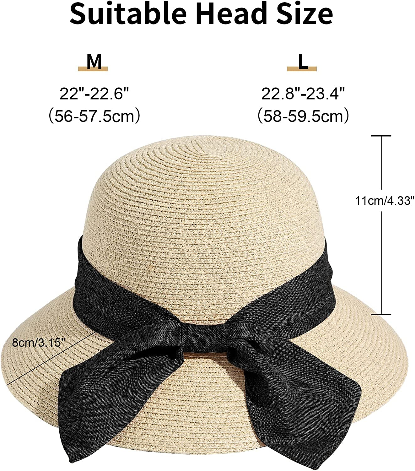 Lanzom Summer Sun Hats for Women Lady Wide Brim Straw Hat Beach Hat UPF Foldable Packable Cap for Travel Outdoor Apparel & Accessories > Clothing Accessories > Hats Lanzom