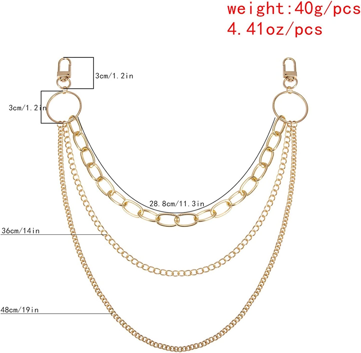 Tenghong2021 Punk Body Chain Goth Street Butterfly Belt Waist Chain Pants Chain Pocket Wallet Chain Gold Cuban Layered Jean Pants Belt Chains Waist Belly Body Chain Jewelry Apparel & Accessories > Jewelry > Body Jewelry tenghong2021