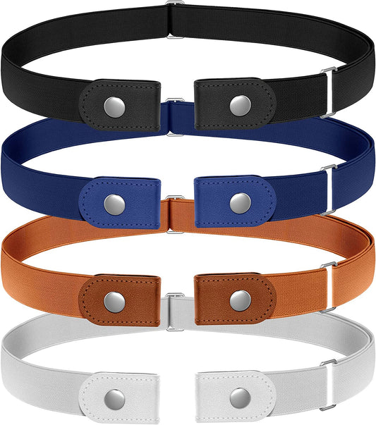 Udekit No Buckle Elastic Stretch Belts Buckle Free Waist Belt for Jeans Pants Apparel & Accessories > Clothing Accessories > Belts Udekit Black Blue Orange White Small : fits waist from 24'' to 36''
