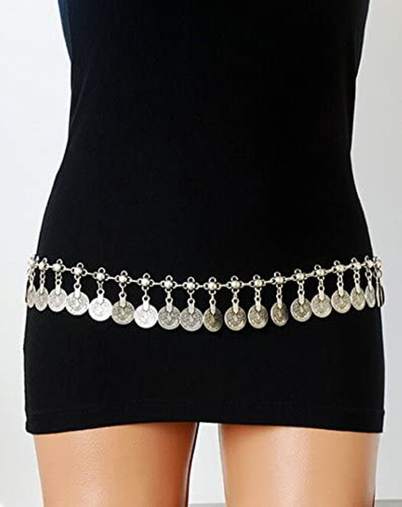 Idealway Gypsy Silver Dangle Coins Belly Chain Hippie Boho Belt Belly Dance Chain Body Jewelry Apparel & Accessories > Jewelry > Body Jewelry idealway