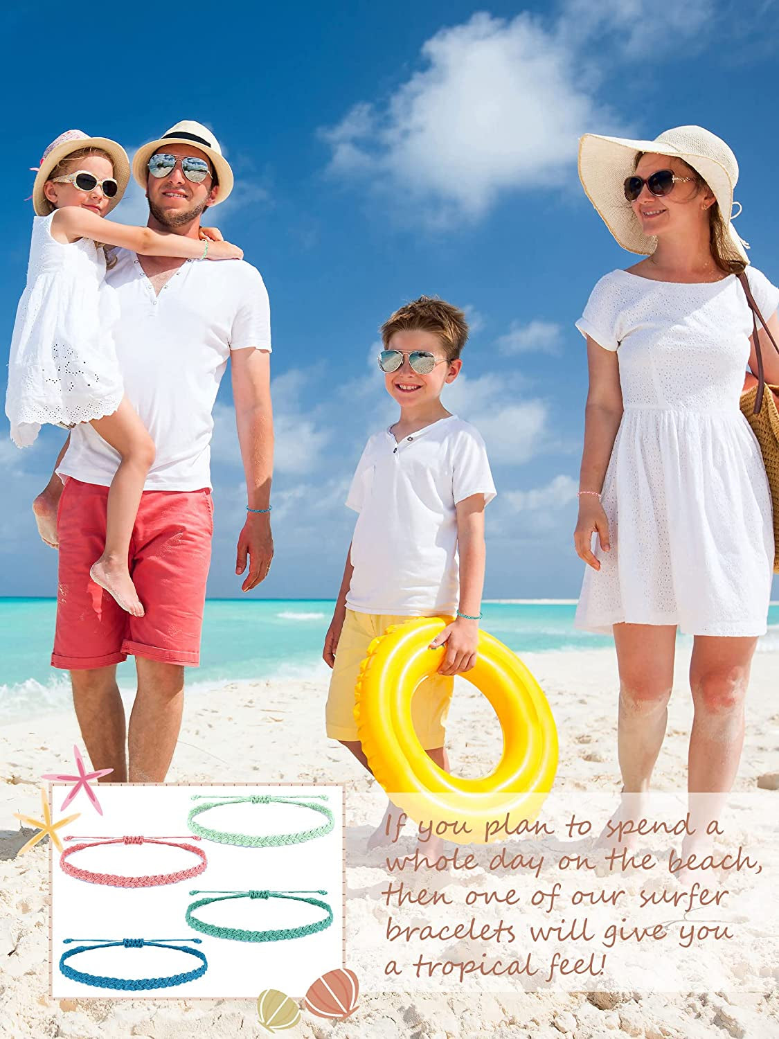 Waterproof String Bracelets for Girls Summer Wave Bracelet Friendship Handmade Wave Bracelet Apparel & Accessories > Jewelry > Bracelets Highven