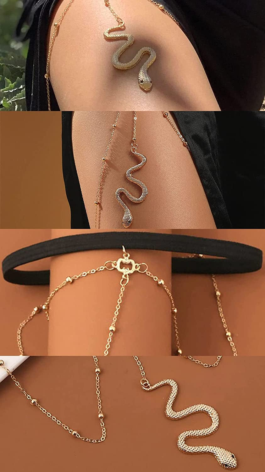 Snake Leg Chain Jewelry for Women Thigh Chain Boho Body Chain Snake Pendant Body Jewelry for Girls Apparel & Accessories > Jewelry > Body Jewelry choice of all