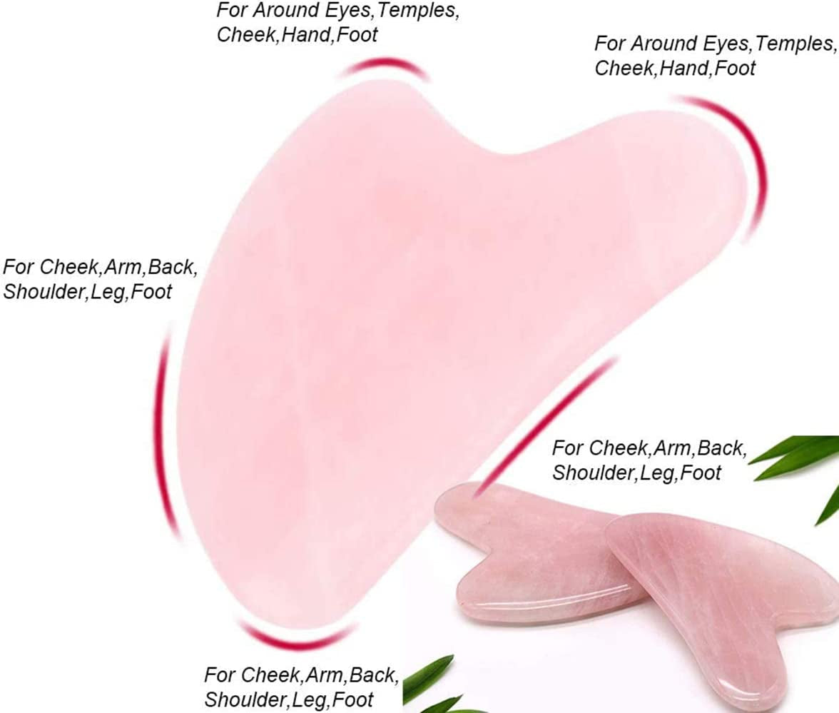 Gua Sha Massage Tool - 100% Natural Rose Quartz Heart Shape Jade Gua Sha Facial Tools for SPA Acupuncture Therapy Trigger Point Treatment, Gua Sha Stone for Back, Face, Foot (Pink Crystal Stone) Health & Beauty > Personal Care > Cosmetics > Cosmetic Tools > Skin Care Tools YY-INNOV