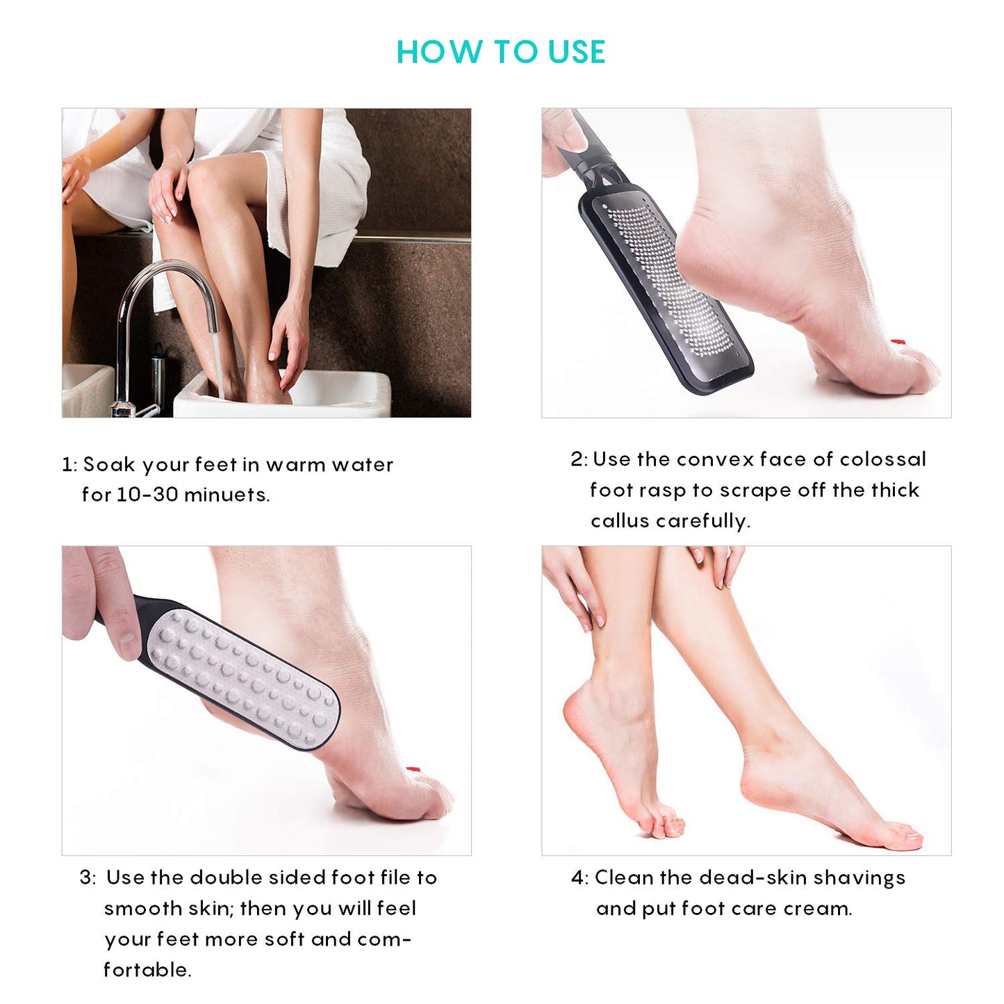 Feet Scrubber Dead Skin 5 Pack - KENED Foot File Callus Remover for Feet, Professional Pedicure Kit with 2 X Metal Foot Grater, 3 X White Double-Sided Pedicure Tools for Feet Care Health & Beauty > Personal Care > Foot Care KENED