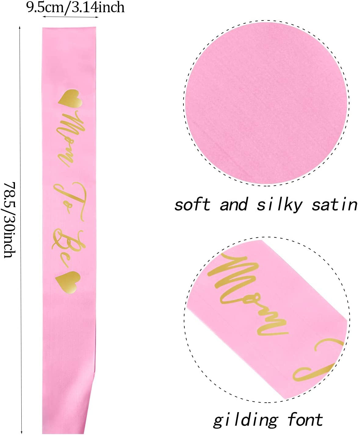 SATINIOR Baby Shower Sash, Mom to Be Sash and Pin with Floral Crown for Mom and Dad Kit for Baby Shower Party Favors Decorations (Style Set 2) Apparel & Accessories > Clothing Accessories > Sashes SATINIOR