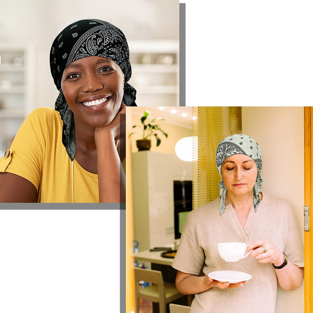 ASHILISIA 4 Pieces Women Chemo Hat Turban Beanie, Pre-Tied Headwraps Headwear Bandana for Hair Loss Apparel & Accessories > Clothing Accessories > Headwear ASHILISIA