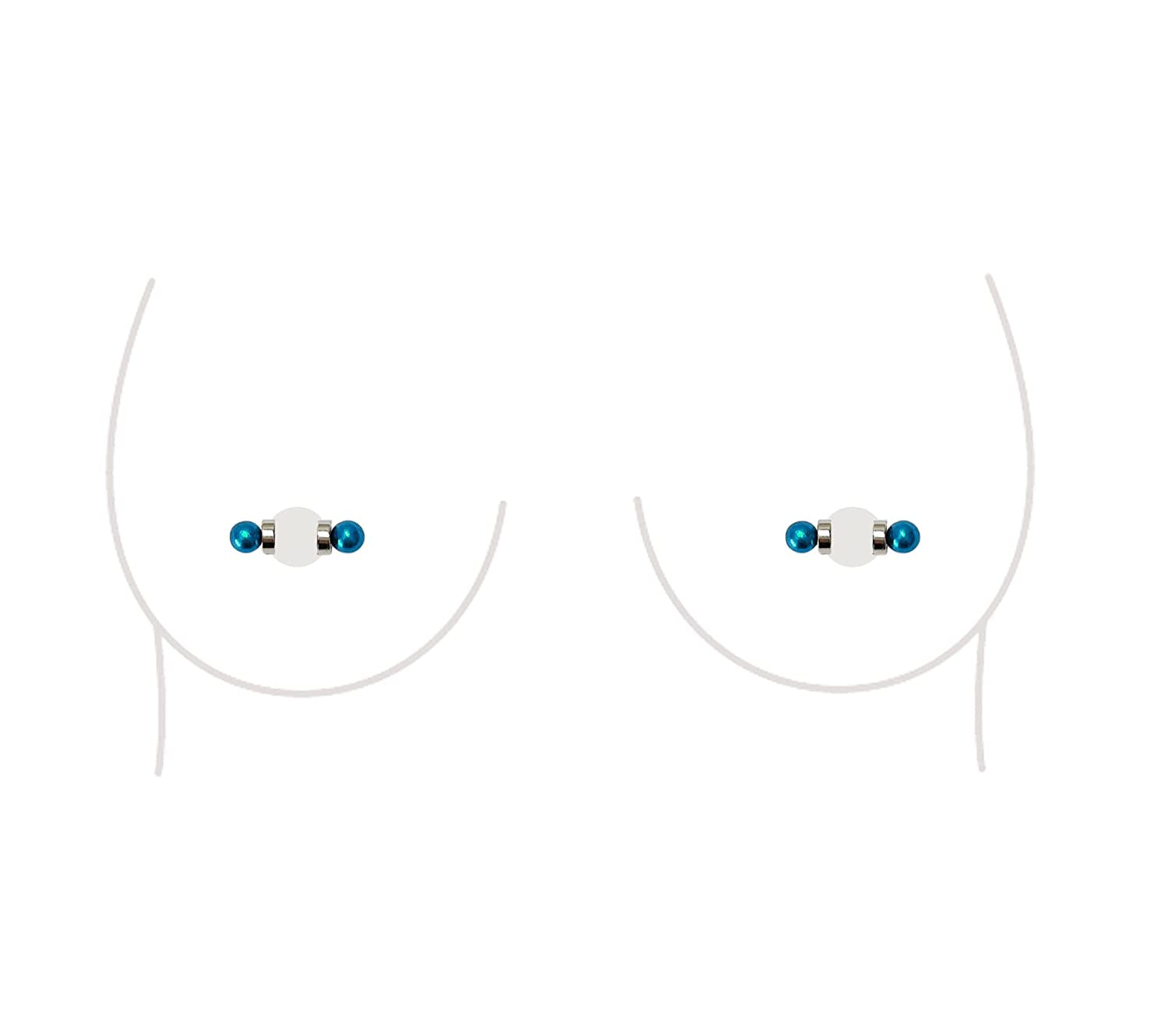 Non-Piercing Nipple Ring Magnetic Barbell Stud Fake Body Jewelry for Women (B - Black (Regular)) Apparel & Accessories > Jewelry > Body Jewelry All Body Art B - Regular (Aqua)