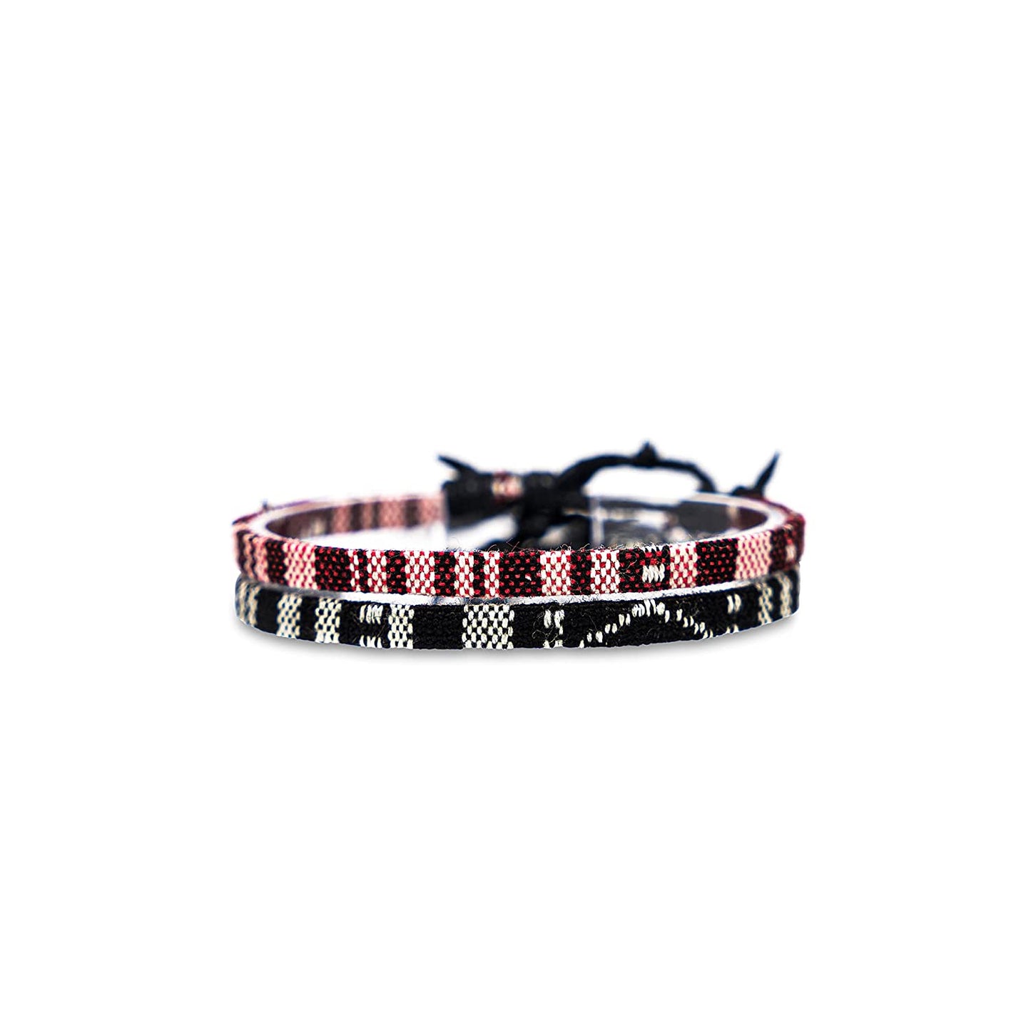 Surfer Beach Bracelet Set Men & Women - Braided Boho Summer Bracelets - Handmade Festival Jewelry - 100% Waterproof & Adjustable - Friendship Gift - Ethnic Hippie Style (Black & Ruby Red) Apparel & Accessories > Jewelry > Bracelets Made by Nami Black & Ruby Red