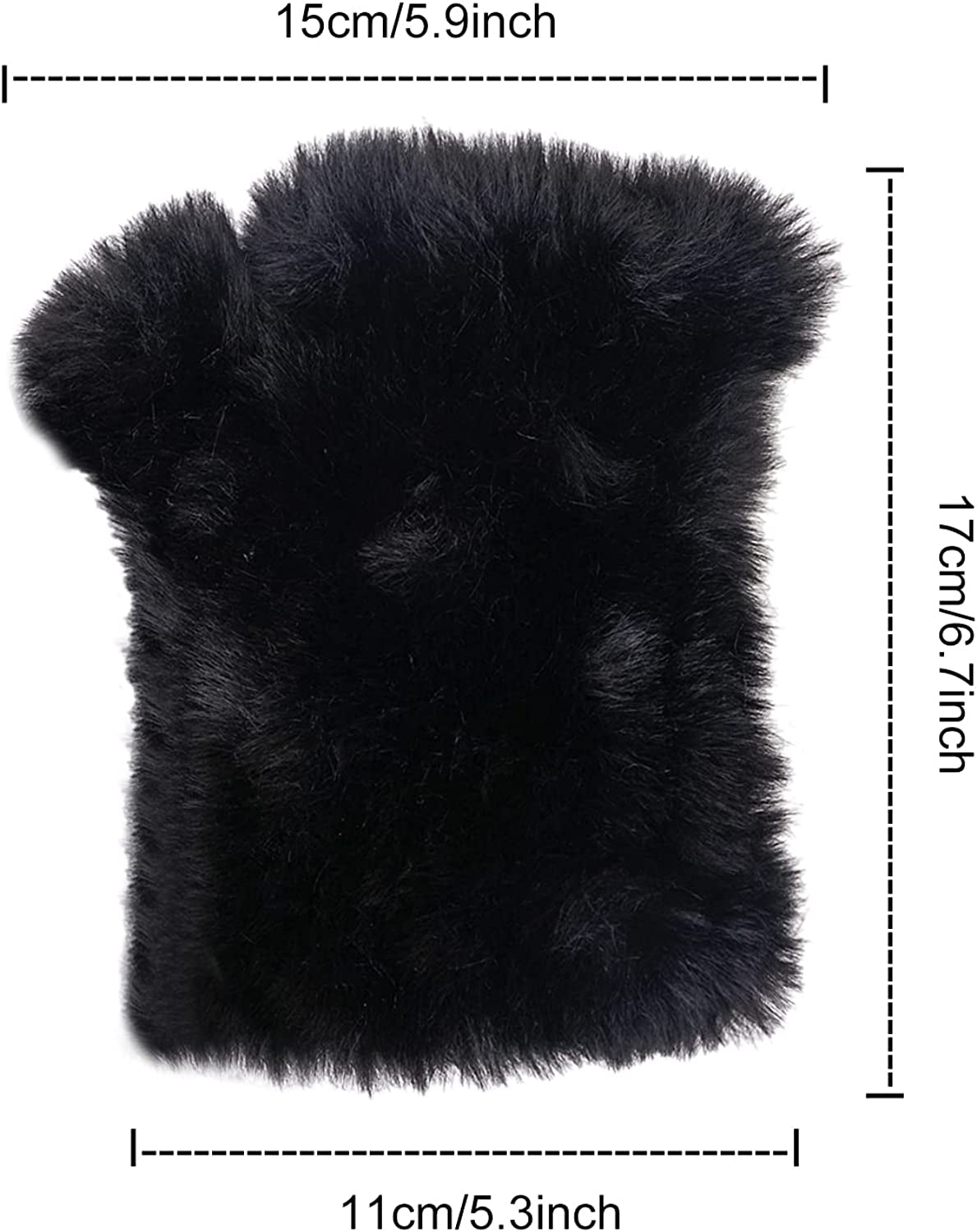 CECELORIA Women Faux Fur Fingerless Gloves - Soft Winter Gloves, Furry Gloves for Women Winter Warm Costume Accessories Apparel & Accessories > Clothing Accessories > Gloves & Mittens CECELORIA