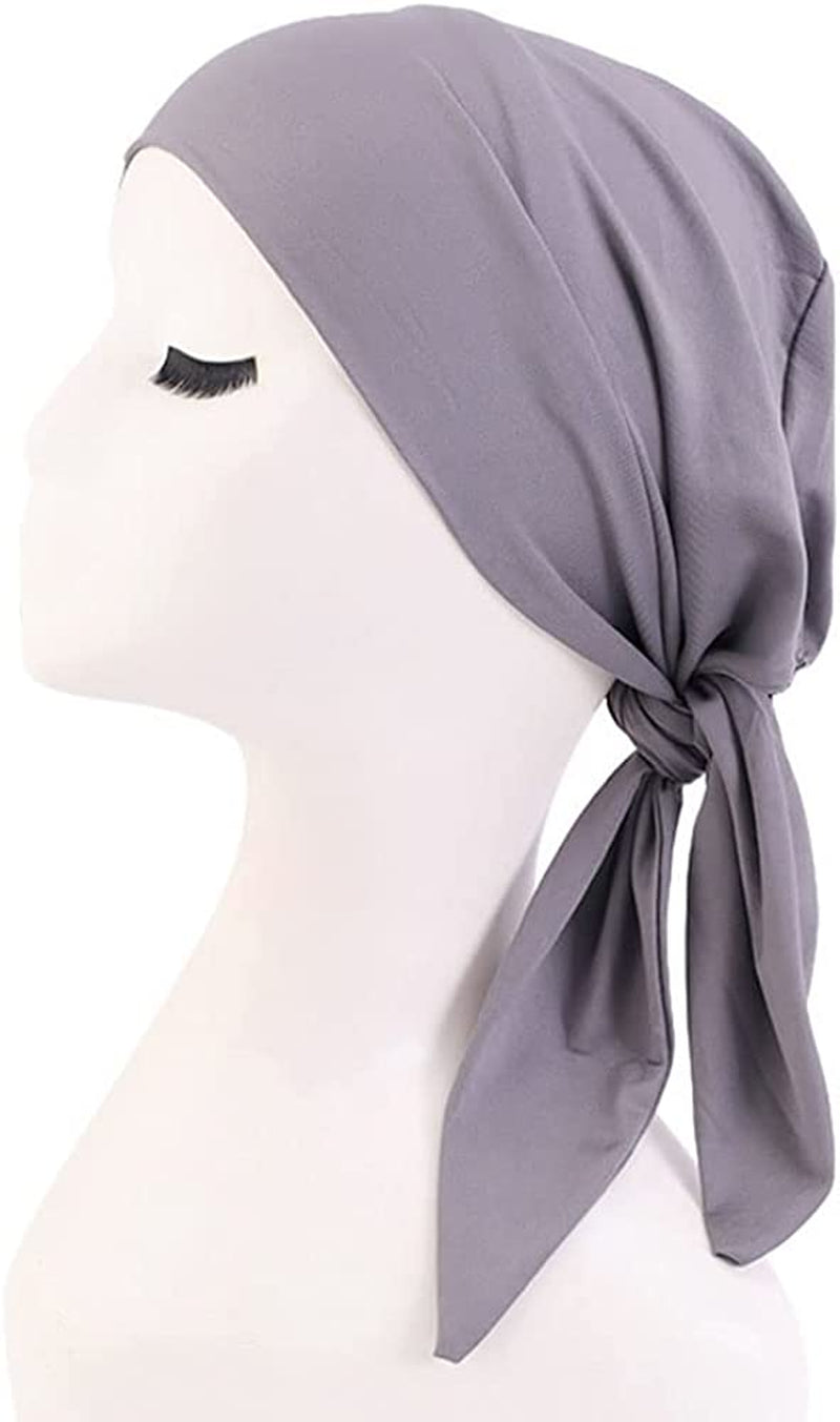 Women'S Comfort Head Scarf Headwear Chemo Beanie Scarves Coverings (2Pcs-Black&Gray J) Apparel & Accessories > Clothing Accessories > Headwear Hcimooy