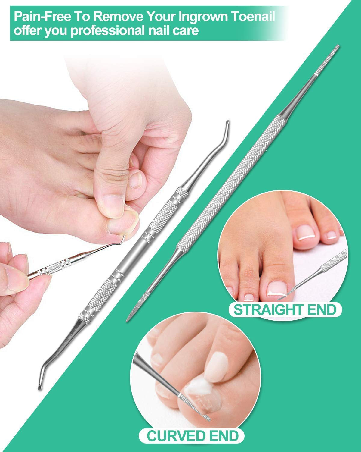 Toenail Clippers for Thick Nails, Large Nail Clippers for Thick & Ingrown Toenails Podiatrist Toenail Clippers Kits Stainless Steel Super Sharp Curved Blade Grooming Nail Tool for Man & Women Health & Beauty > Personal Care > Cosmetics > Cosmetic Tools > Nail Tools Softale