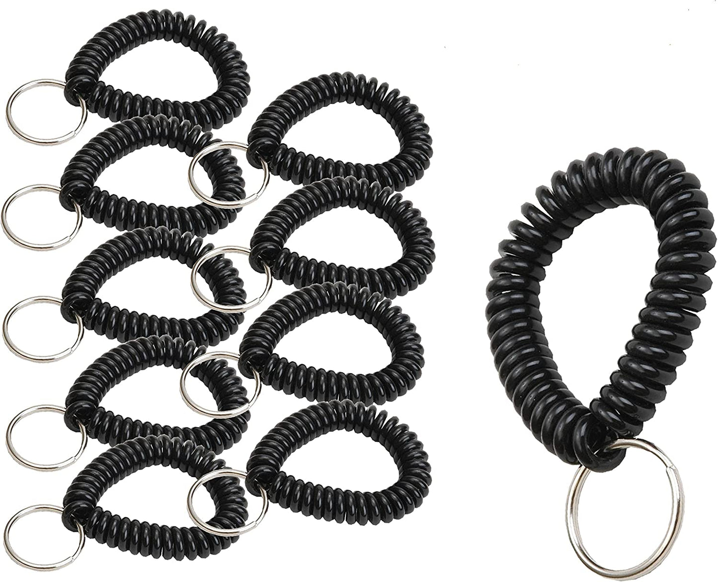 Lucky Line 2” Diameter Spiral Wrist Coil with Steel Key Ring, Flexible Wrist Band Key Chain Bracelet, Stretches to 12”, Purple 1 PK (410651) Apparel & Accessories > Jewelry > Bracelets Lucky Line Black Pack of 10