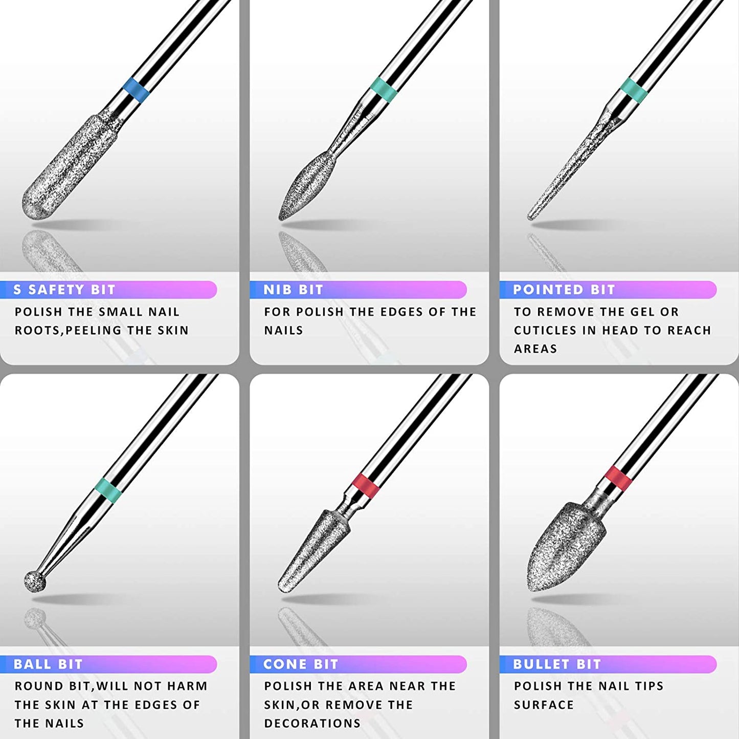 INFELING Nail Drill Bits Set - Nail Bits for Nail Drill, Efile Nail Drill Bits for Acrylic Nails 10Pcs 3/32 Inch Nail Bits for Remove Acrylic Gel Nails Cuticle Manicure Pedicure Tools Health & Beauty > Personal Care > Cosmetics > Cosmetic Tools > Nail Tools INFELING