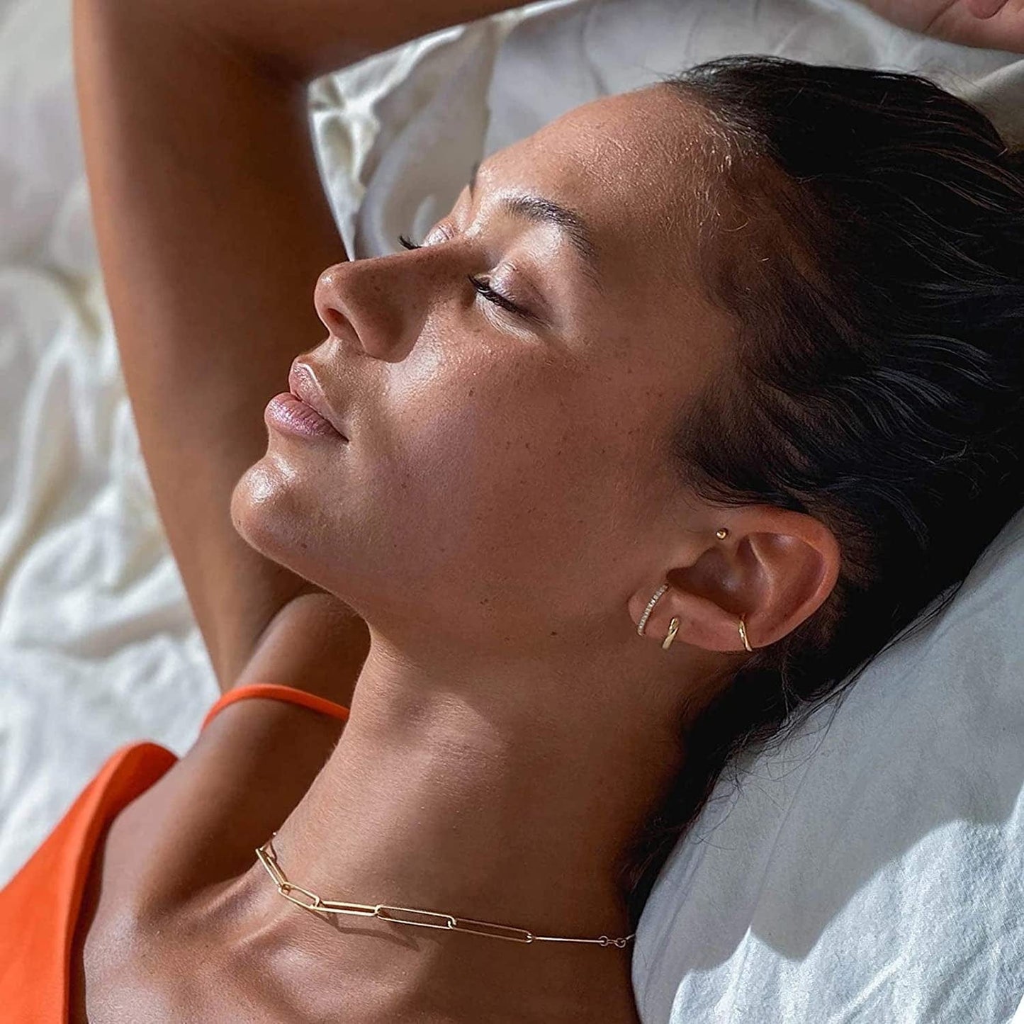 Earring Sets for Multiple Piercing | 14K Gold Plated Studs Earrings and Hoops Set Hypoallergenic Small Hoop CZ Ball Studs Earrings for Women Girls(6 Pairs)