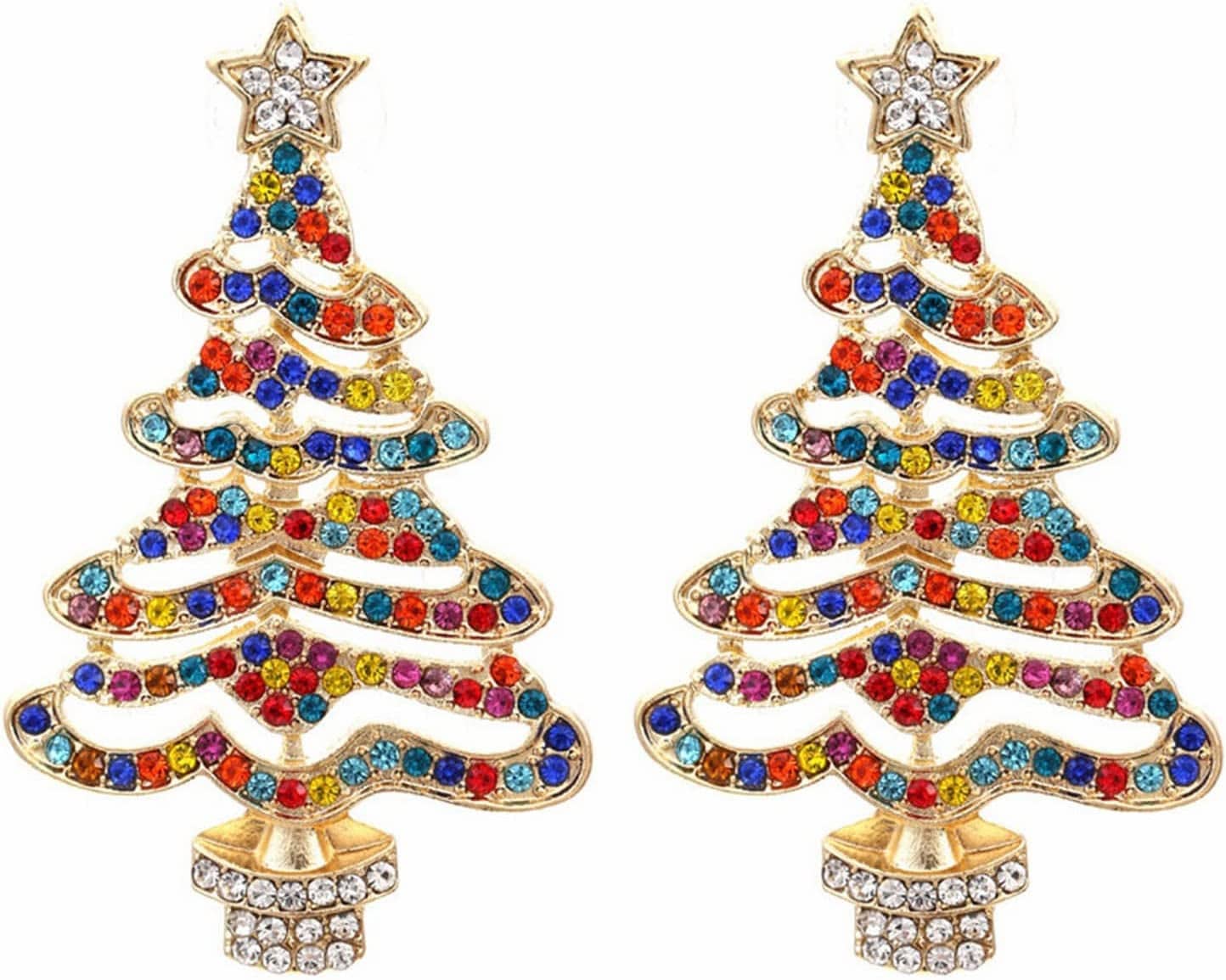 Earrings for Women Christmas Pendants Jewelry Color Xmas Tree Exquisite Cute Snowflake Snowman Earring GITS for Womens Girls C1 / One Size
