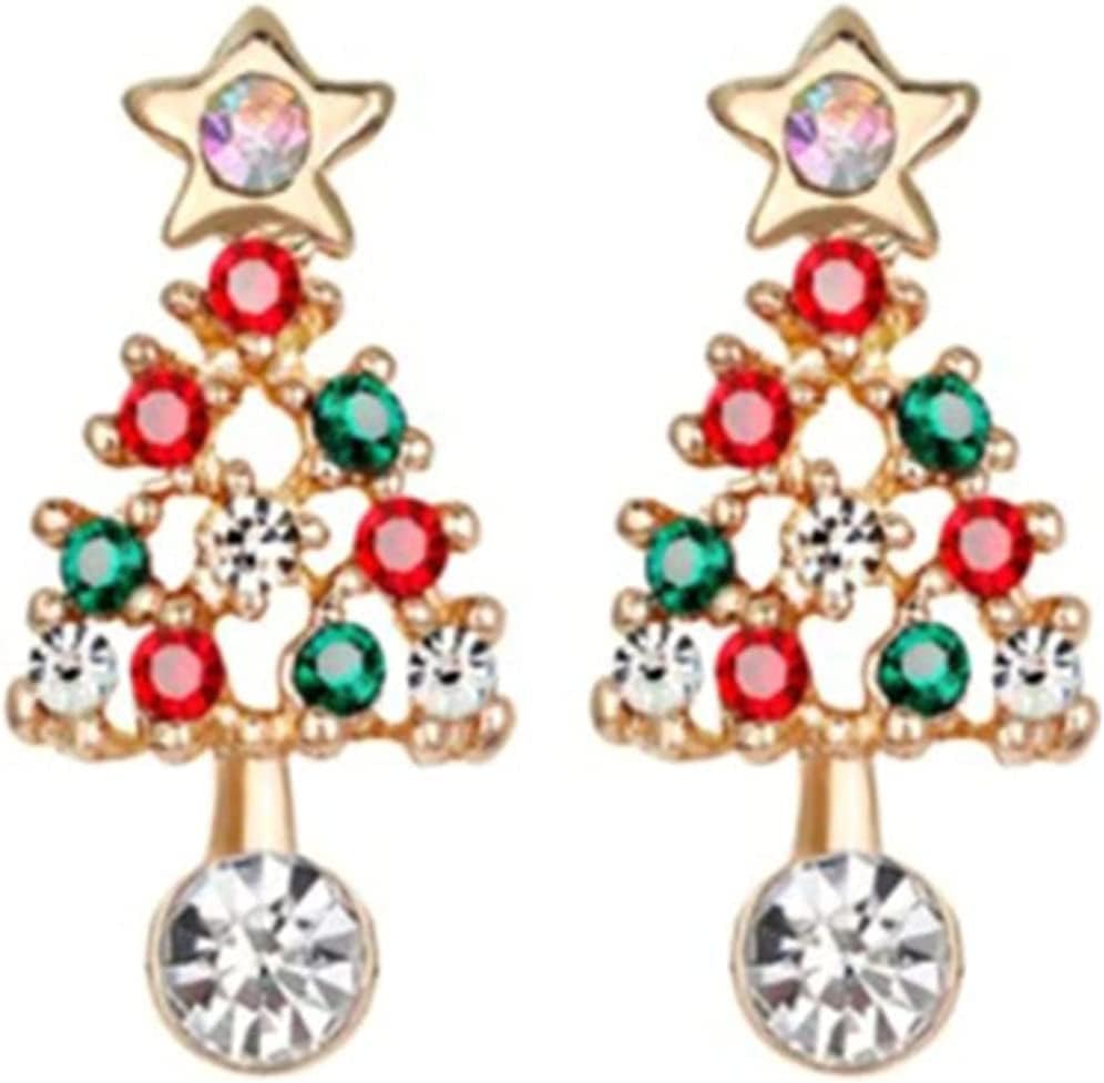 Earrings for Women Christmas Pendants Jewelry Color Xmas Tree Exquisite Cute Snowflake Snowman Earring GITS for Womens Girls C / One Size