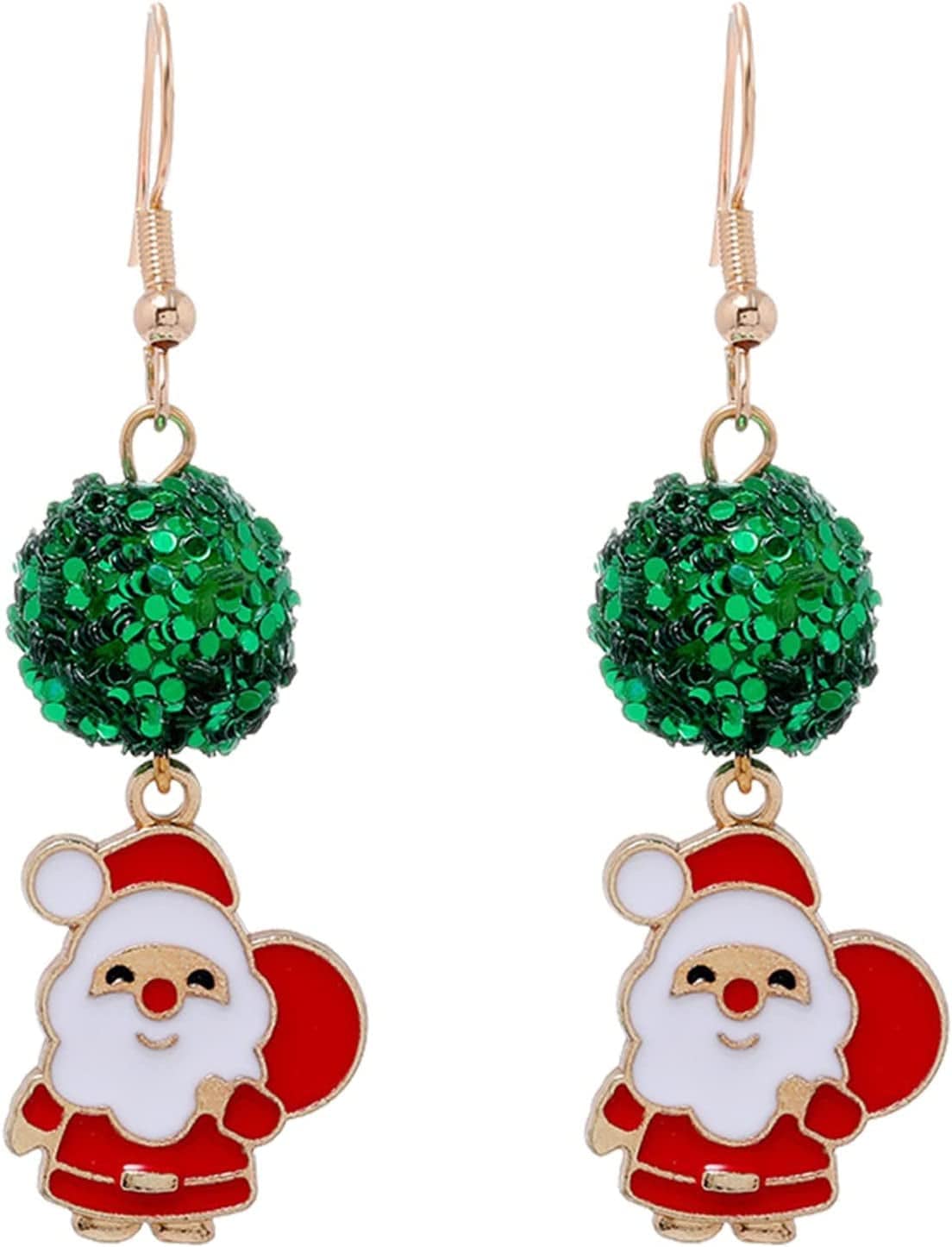 Earrings for Women Christmas Pendants Jewelry Color Xmas Tree Exquisite Cute Snowflake Snowman Earring GITS for Womens Girls H / One Size