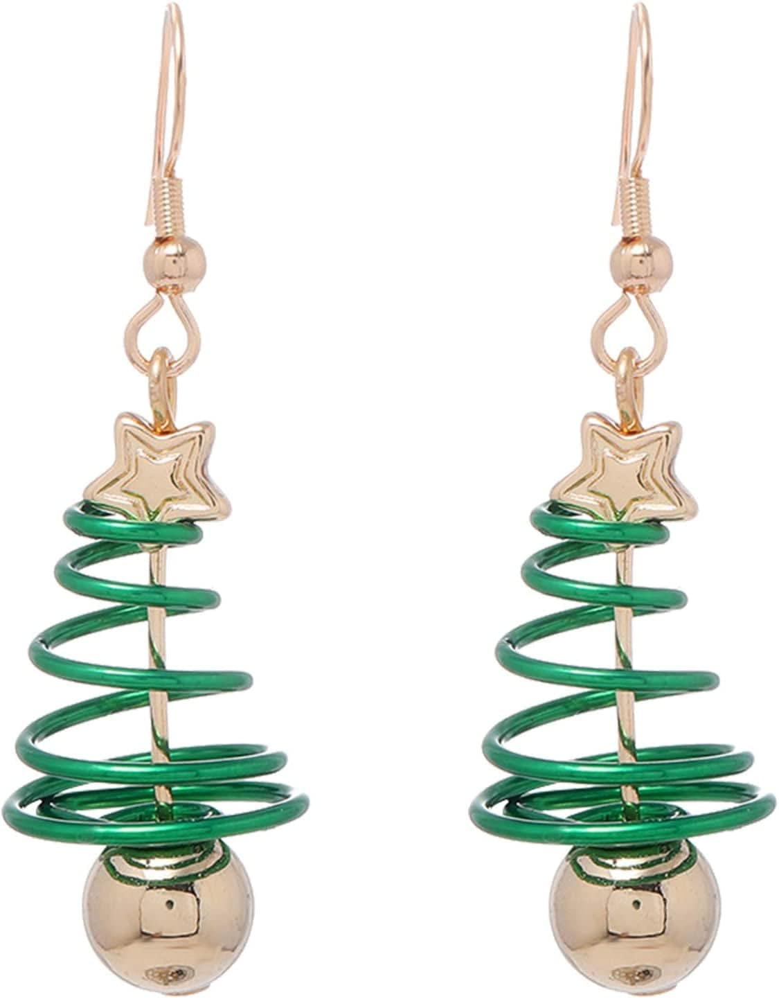Earrings for Women Christmas Pendants Jewelry Color Xmas Tree Exquisite Cute Snowflake Snowman Earring GITS for Womens Girls E / One Size