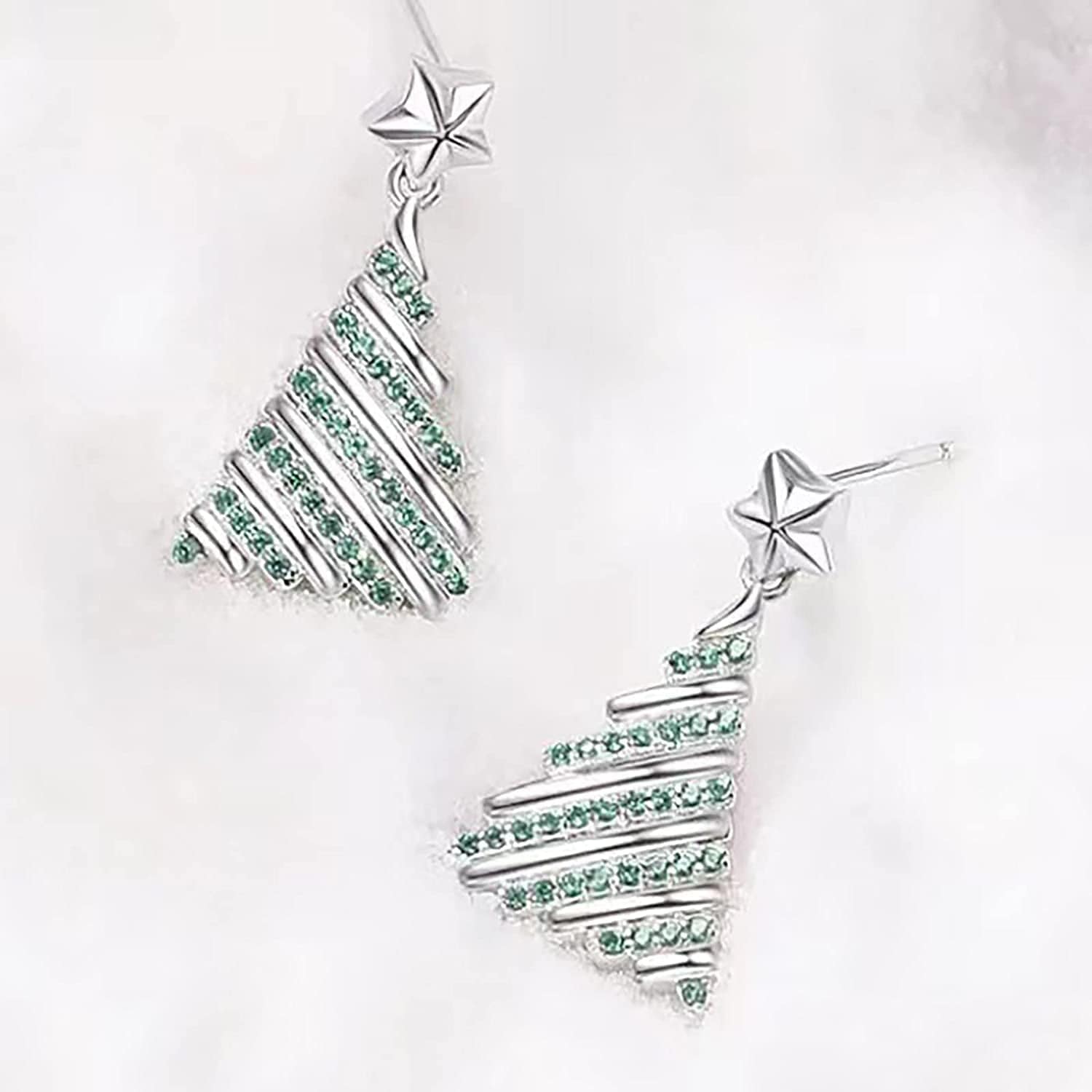 Earrings for Women Christmas Pendants Jewelry Color Xmas Tree Exquisite Cute Snowflake Snowman Earring GITS for Womens Girls C7 / One Size