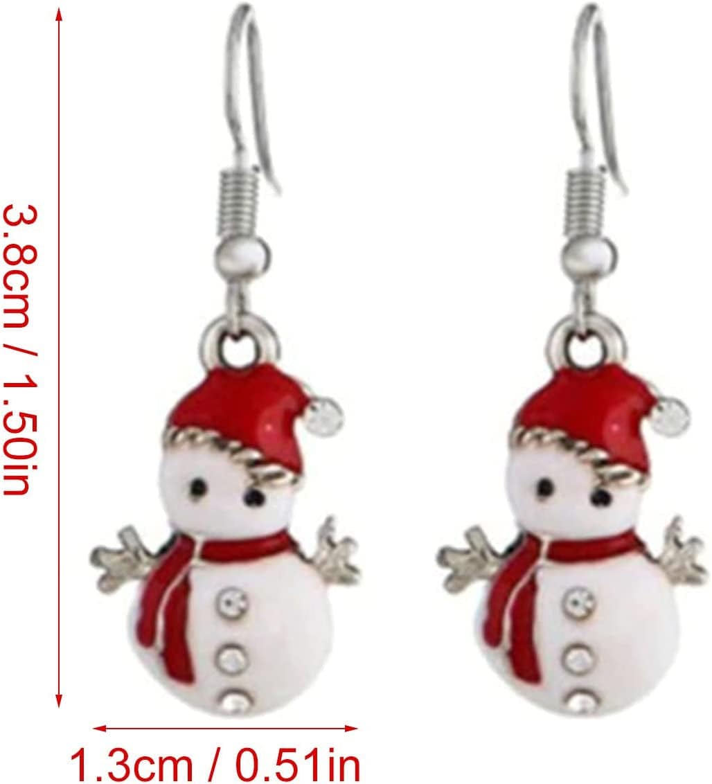 Earrings for Women Christmas Pendants Jewelry Color Xmas Tree Exquisite Cute Snowflake Snowman Earring GITS for Womens Girls