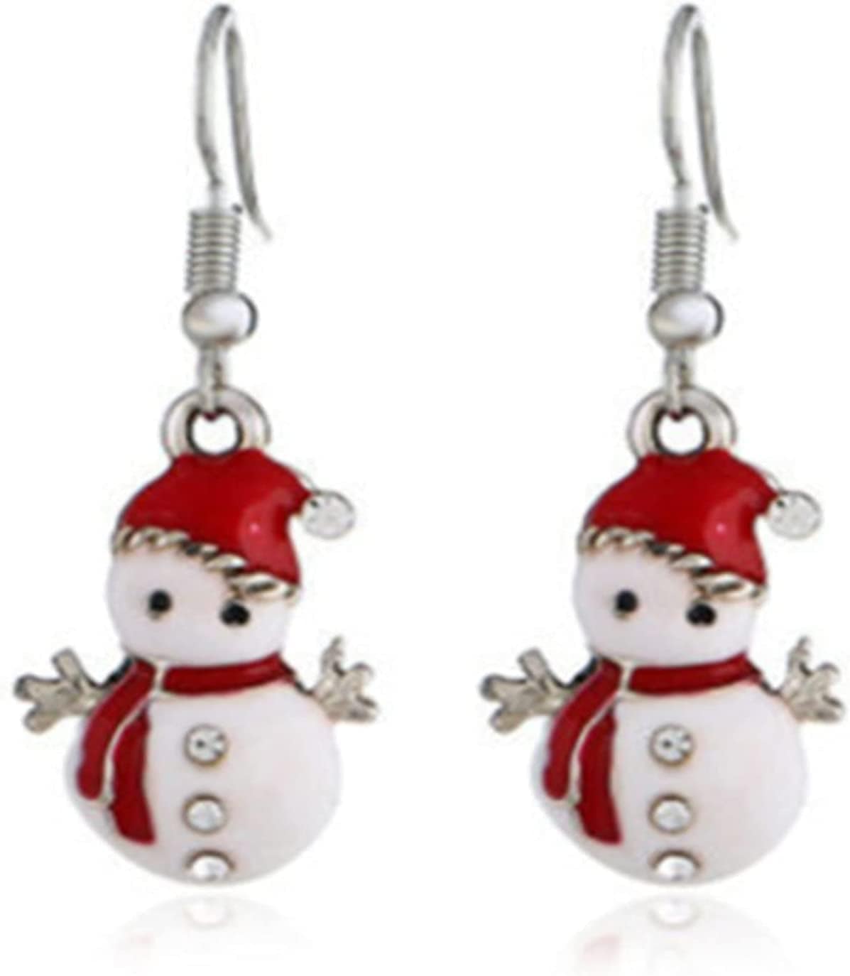 Earrings for Women Christmas Pendants Jewelry Color Xmas Tree Exquisite Cute Snowflake Snowman Earring GITS for Womens Girls D / One Size