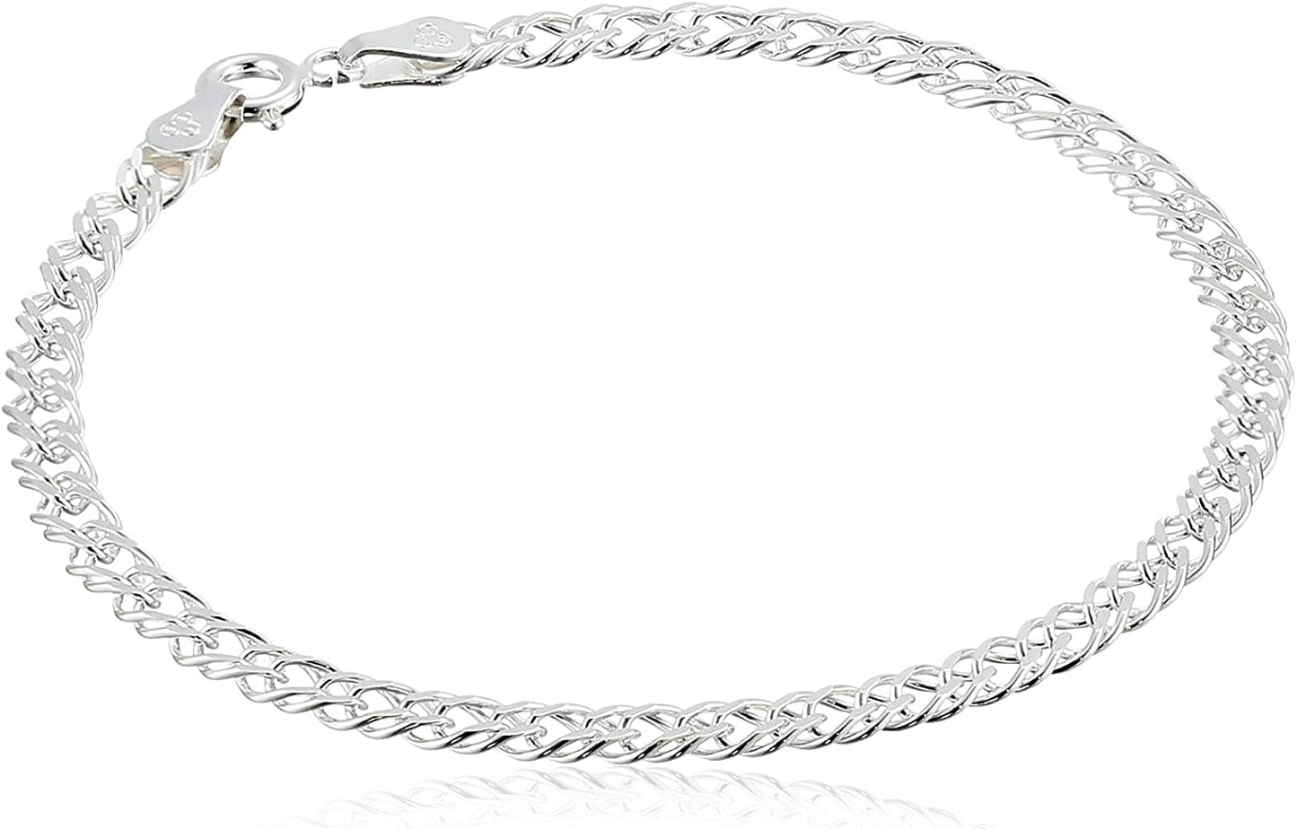 Collection Sterling Silver Interlocking Geometric Link Bracelet Apparel & Accessories > Jewelry > Bracelets Amazon Collection 7.25 Inches