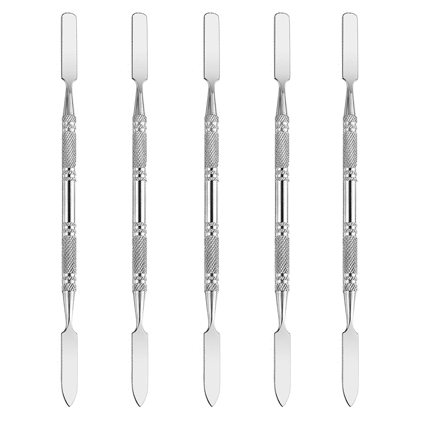 Wismee 5Pcs Makeup Spatula Tool Metal Set Professional Beauty Stainless Steel Cosmetics Mixer Long Metal Spatula Depotting Mixing Tool (#1+#2) Health & Beauty > Personal Care > Cosmetics > Cosmetic Tools > Makeup Tools Wismee #2