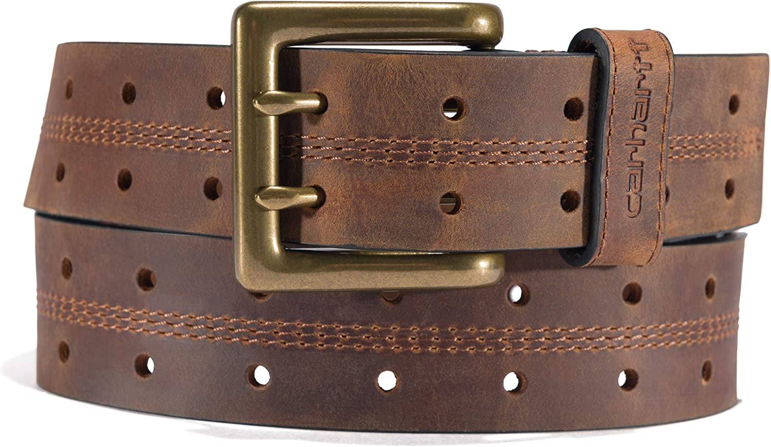 Carhartt Women'S Signature Casual Belt Apparel & Accessories > Clothing Accessories > Belts Carhartt Double Perf Belt (Brown With Oeb Finish) 34