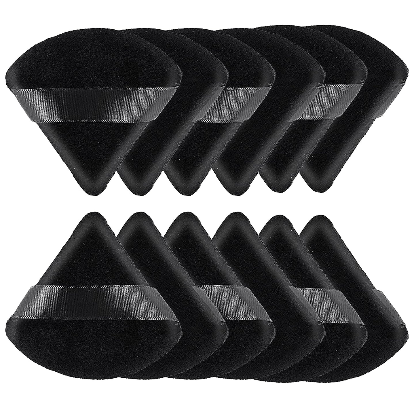 Sibba 12Pcs Powder Puff Triangle Shape Face Makeup Puff for Loose Powder Foundation Soft Cosmetic Sponge Wet and Dry Powder Puff Pads Large Body Cotton Powder Cushion Puffs (Black) Health & Beauty > Personal Care > Cosmetics > Cosmetic Tools > Makeup Tools Sibba