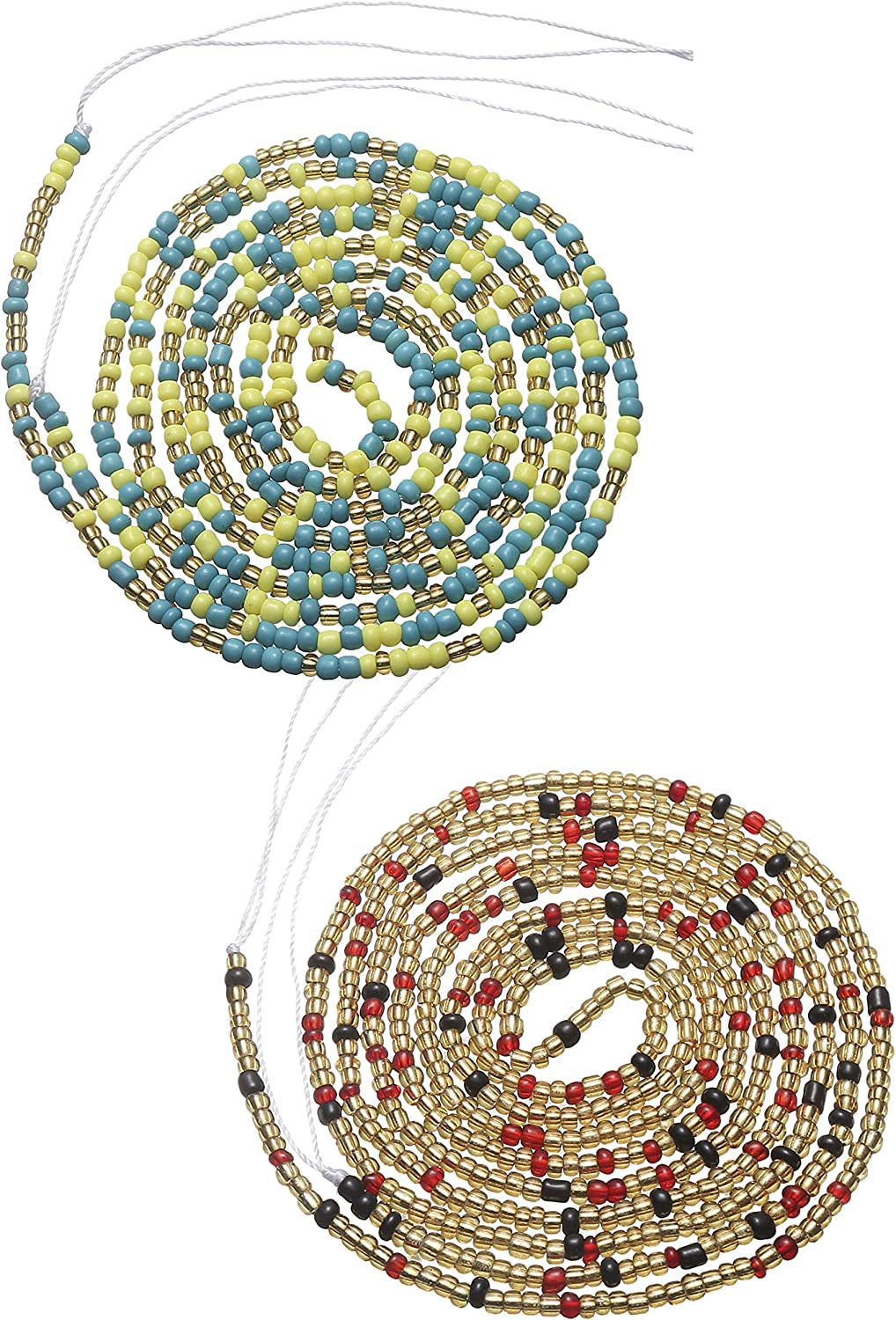 Taouzi Waist Beads for Women Colorful Beaded Body Chain Elastic String Waist Chain Beach Bikini Belly Chains Summer Jewelry for Women Girls Apparel & Accessories > Jewelry > Body Jewelry Taouzi ColorGreen01