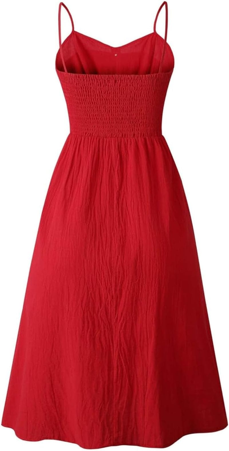 ECHOINE Women'S Summer Dresses, Floral Boho Spaghetti Strap Button down Swing Midi Beach Dress with Pockets