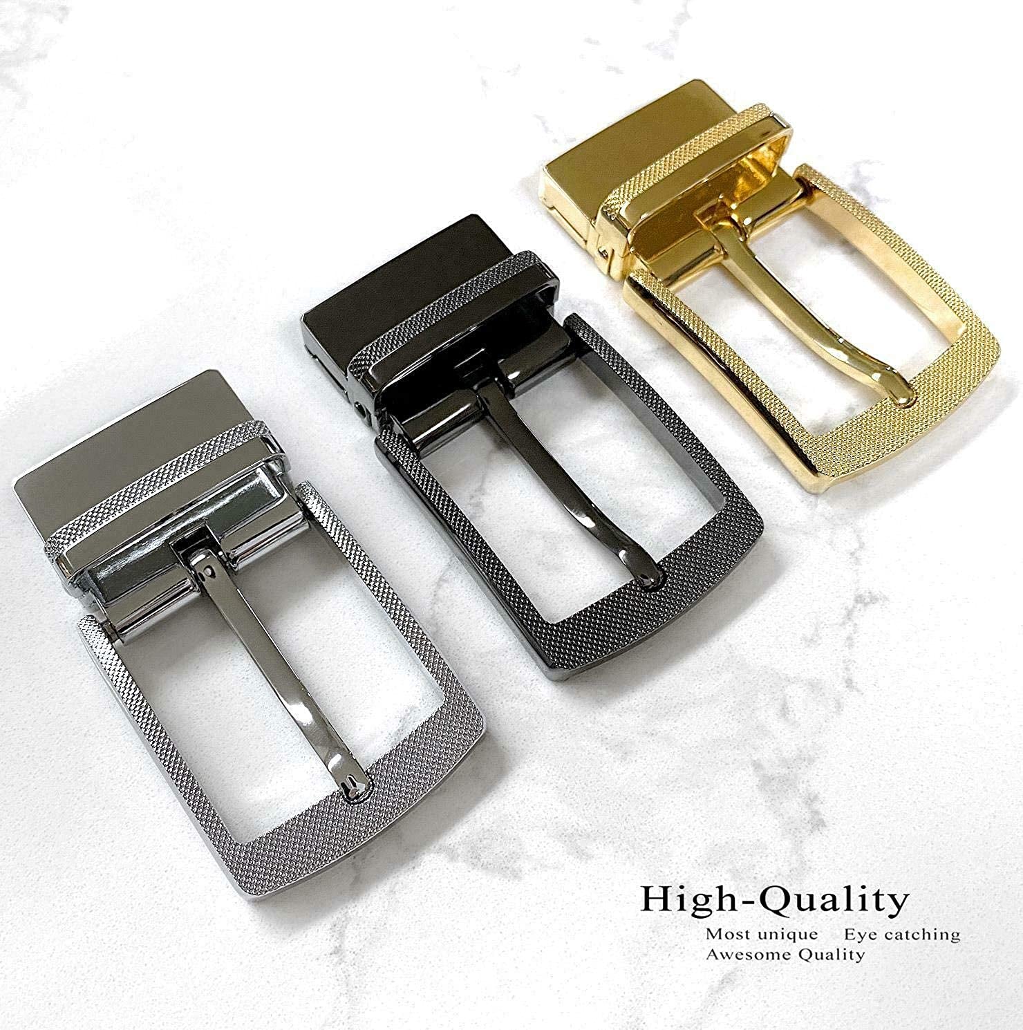 Round Edge Checkered Engraved Polished Reversible Replacement Belt Buckle Z35274R Apparel & Accessories > Clothing Accessories > Belt Buckles Belts.com