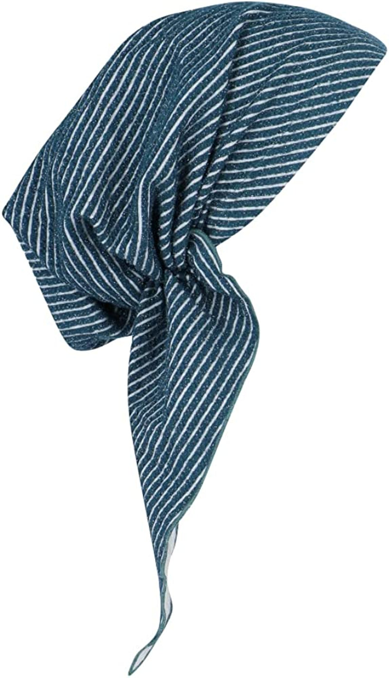 Madison Headwear Pretied Head Scarves for Women Featuring a Unique Sparkly Foil Finish and Stretchy Ribbed Fabric Apparel & Accessories > Clothing Accessories > Headwear Madison Headwear Teal/White/Silver