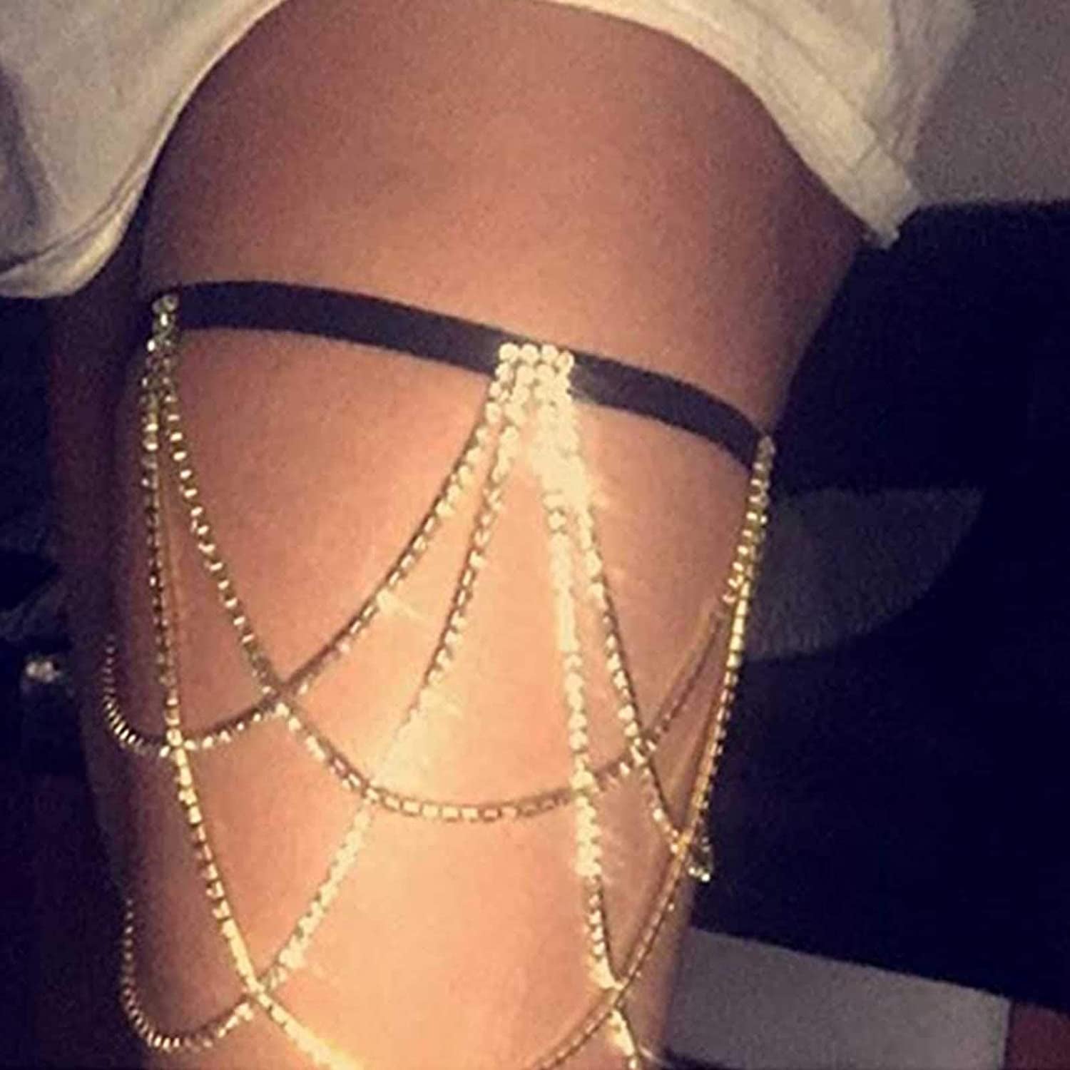 Victray Boho Crystal Leg Chains Body Chain Summer Beach Thigh Chain Fashion Body Jewelry for Women and Girls Apparel & Accessories > Jewelry > Body Jewelry Victray