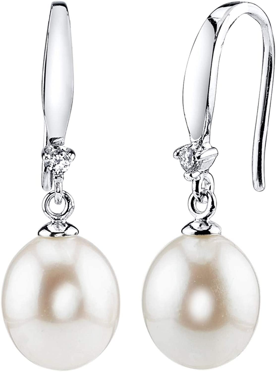 Real Pearl Dangle Earrings for Women with Genuine AAA Quality White Freshwater Cultured Pearls | 14K Gold Plated 925 Sterling Silver Earrings for Women - the PEARL SOURCE Apparel & Accessories > Jewelry > Earrings The Pearl Source