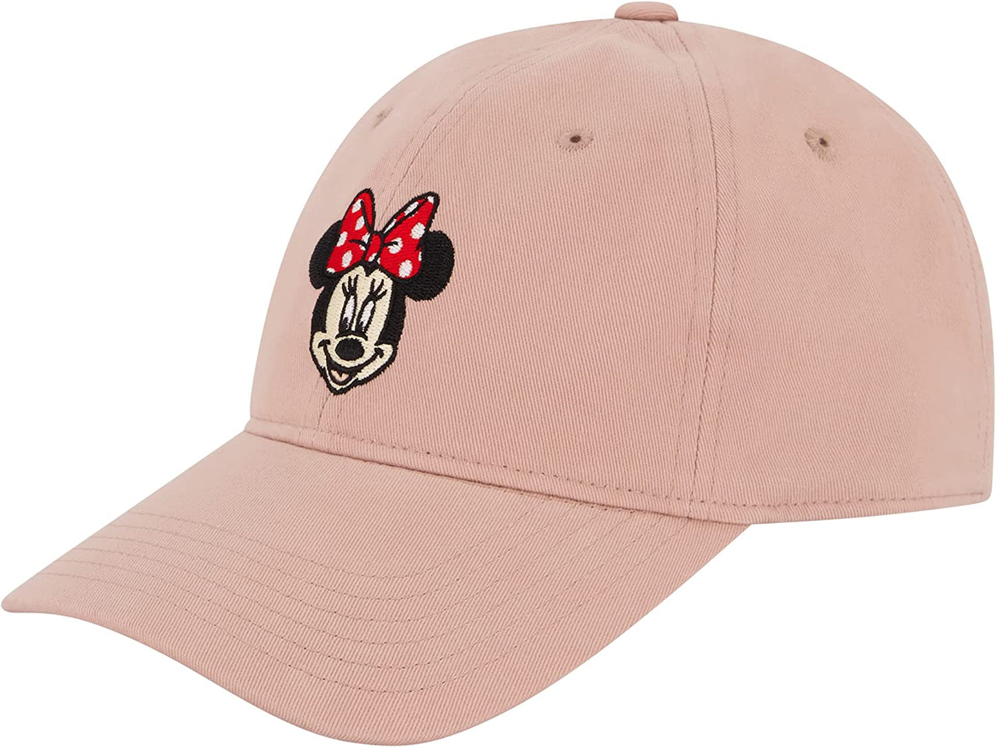 Concept One Women'S Disney'S Minnie Mouse Bows Embroidered Cotton Adjustable Dad Hat with Curved Brim Apparel & Accessories > Clothing Accessories > Hats Concept One Blush One Size