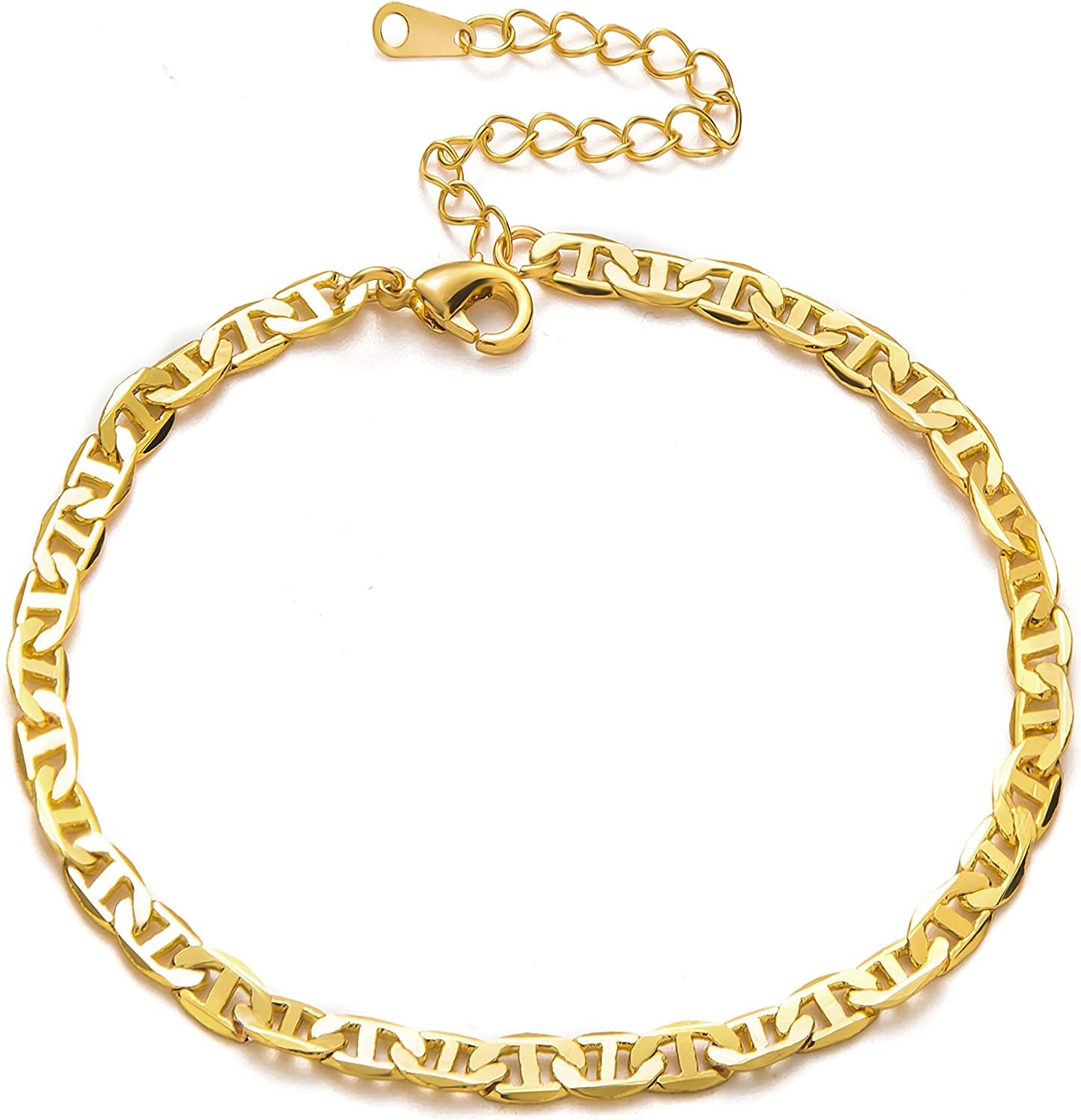 Fesciory Women Anklet Adjustable Beach Ankle Chain Gold Alloy Foot Chain Bracelet Jewelry Gift Apparel & Accessories > Jewelry > Anklets Fesciory G:Flat Chain