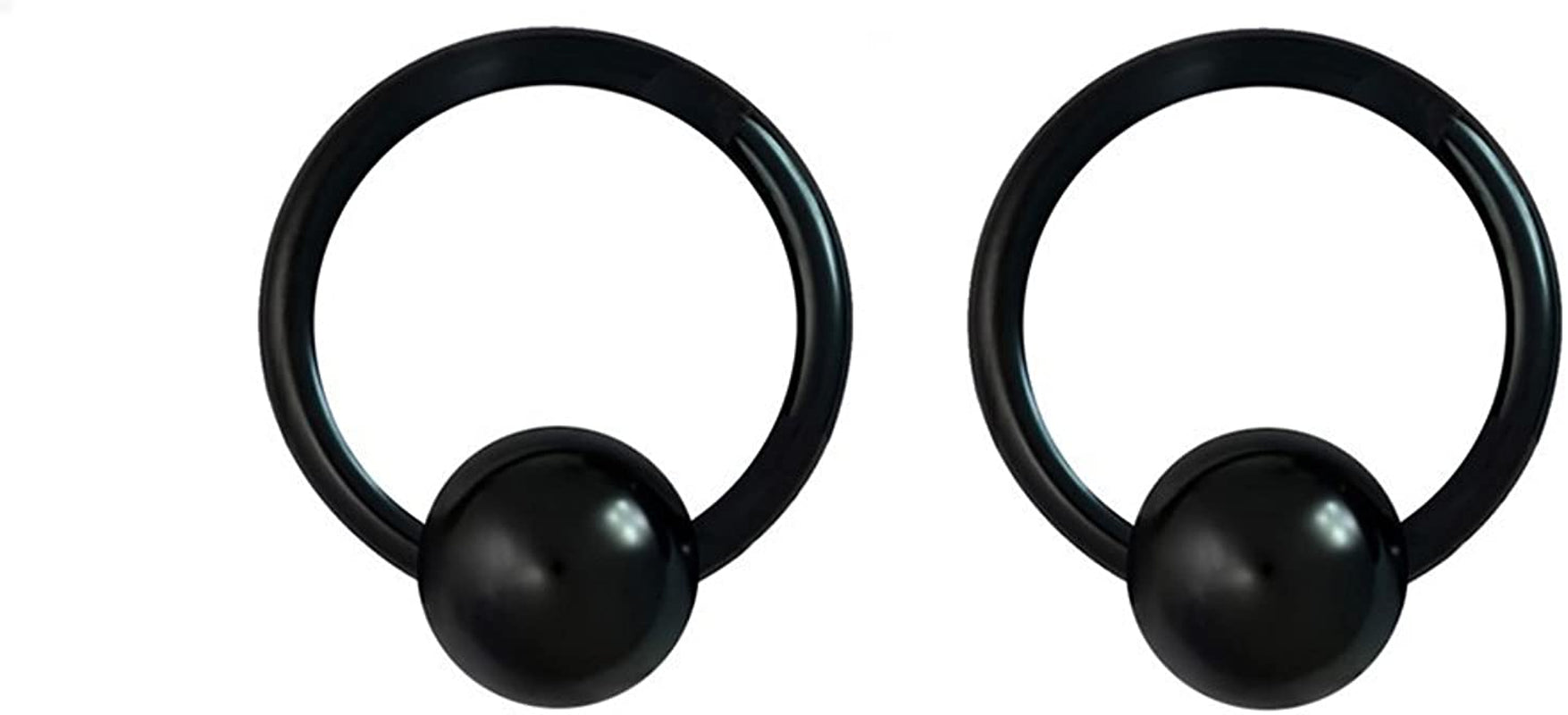Forbidden Body Jewelry 316L Surgical Steel Captive Bead Piercing Hoop (Pair) 10G 12G 14G 16G 18G 20G, Diameter 6 to 12Mm Black and Rainbow Apparel & Accessories > Jewelry > Rings Forbidden Body Jewelry Black: 16g, 6mm