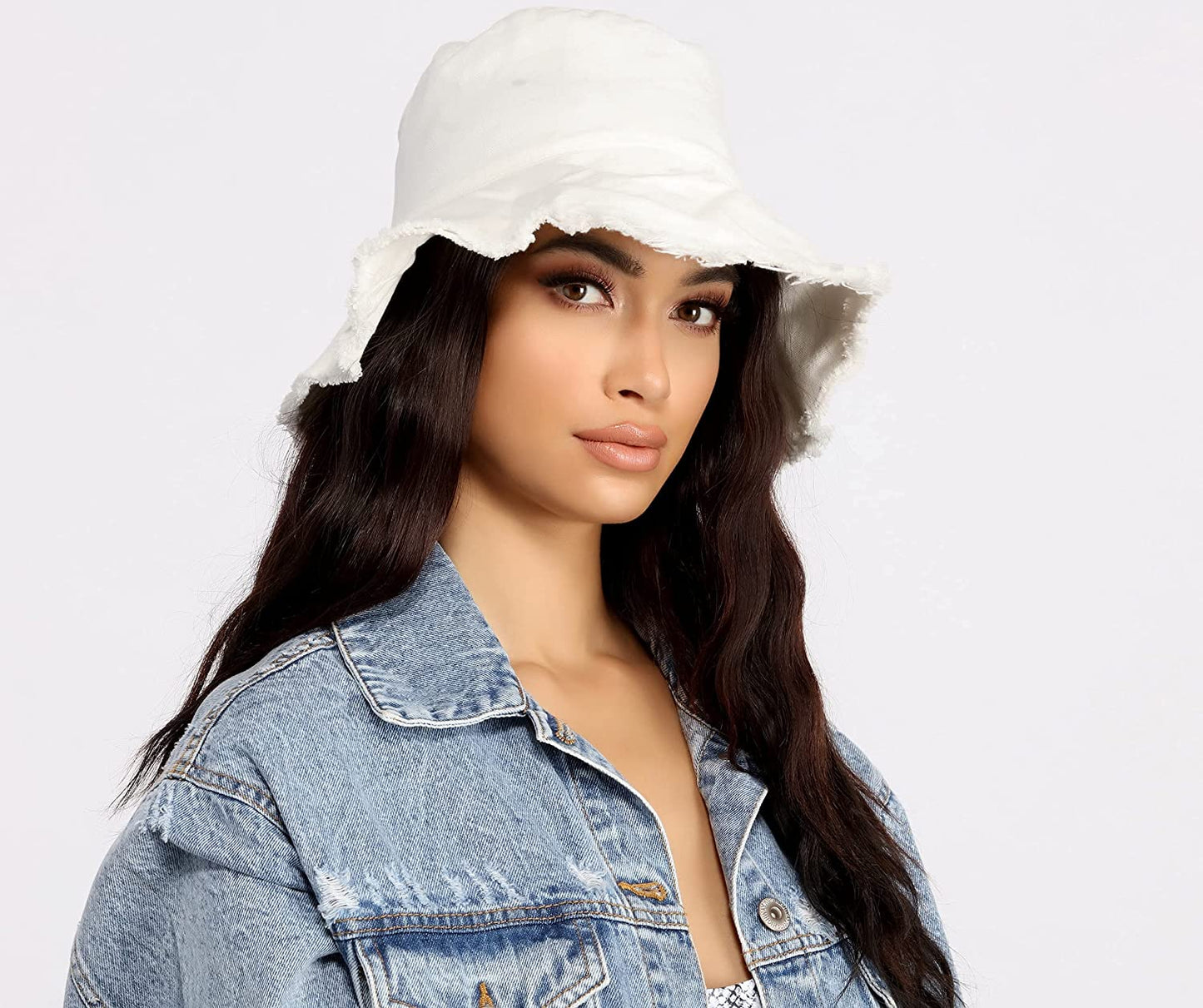 Frayed-Edge-Bucket-Hat-Summer Distressed-Beach-Sun-Hat-For-Women Men Teens Girls- Floppy Wide-Brim Fisherman Cap(Size: 7 1/8) Apparel & Accessories > Clothing Accessories > Hats UTOWO