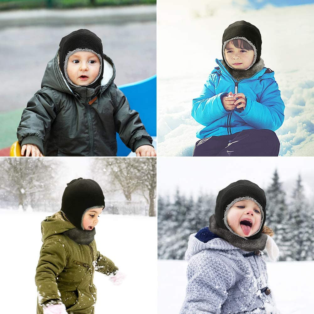 Child Winter Hat Set, Bicyclestore 3 Pcs Soft Warm Children Beanie Cap with Neck Warmer and Gloves, Kids Hat & Mittens Set Ski Warm Set Outdoor Earmuffs for Baby Childrens Girls Boys (2-5 Years) Apparel & Accessories > Clothing Accessories > Gloves & Mittens BicycleStore