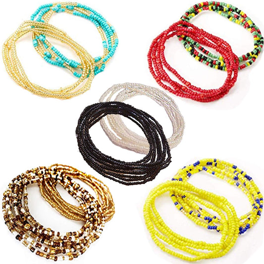 Tuoshei 10 Piece Summer Jewelry Waist Bead Set,Colorful Waist Bead, Belly Bead, African Waist Bead, Body Chain, Beaded Belly Chain, Bikini Jewelry for Woman Girl (Style 5) (Style 1) (Style 1) (10 Pcs) Apparel & Accessories > Jewelry > Body Jewelry Tuoshei
