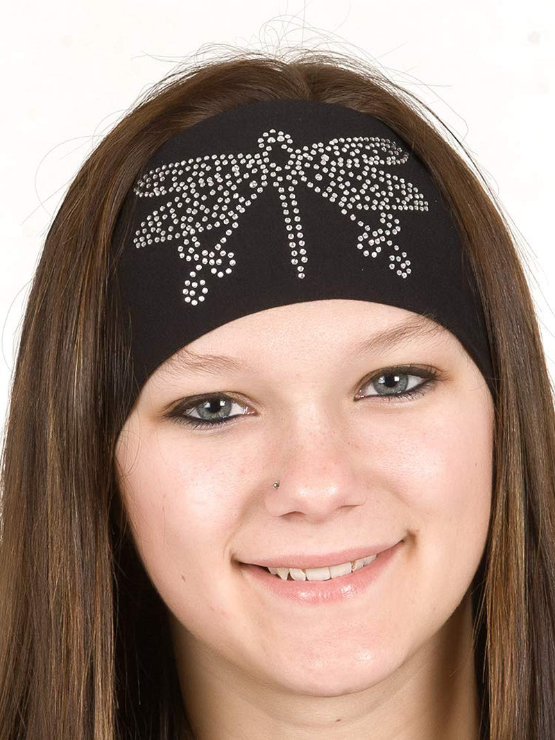 Open Road Girl Head Wrap: Wide Headbands for Women: Biker Chick Headwear: Dragonfly with Rhinestones (Purple) Apparel & Accessories > Clothing Accessories > Bandanas & Headties Open Road Biker Gear Clear