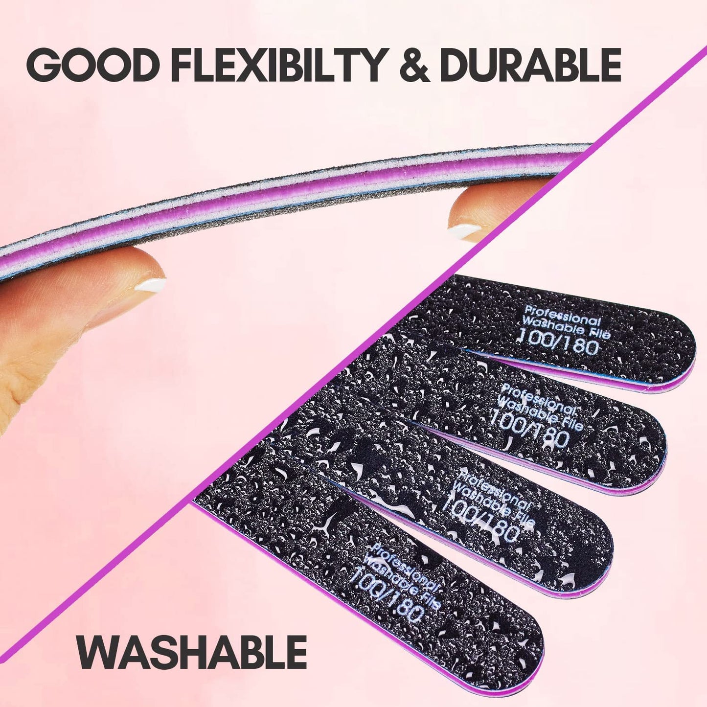 Makartt Nail File 100 180 Grit Emery Boards for Nails 10Pcs Nail Files Professional Washable Doubled Sides Nail File Kit for Manicure Pedicure Natural Acrylic Nails Coarse Nail File for DIY Salon Use Health & Beauty > Personal Care > Cosmetics > Cosmetic Tools > Nail Tools Makartt