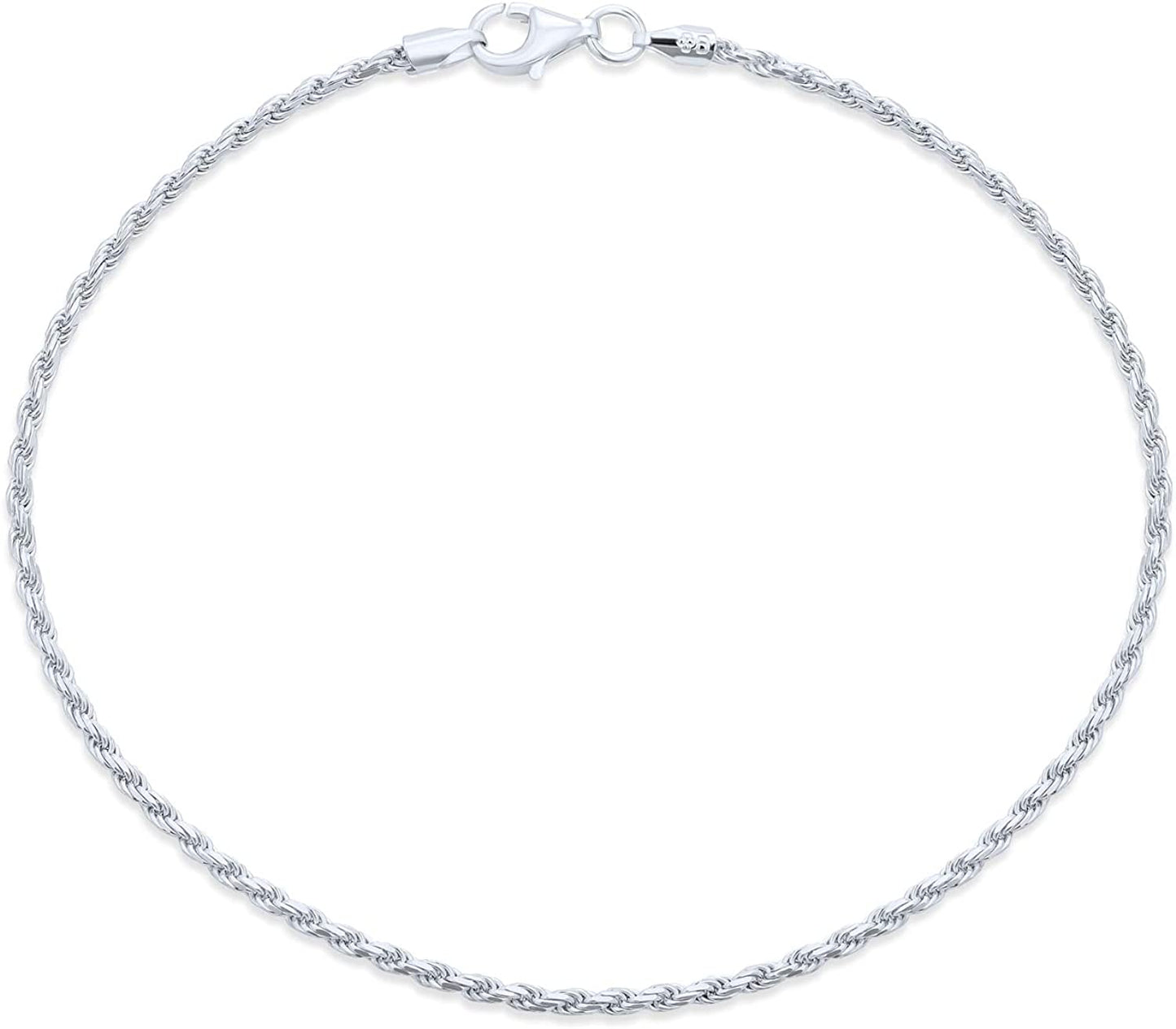 Simple Basic Strong Cable Rope Chain Anklet Ankle Bracelet for Women Teen 14K Yellow Gold Plated .925 Sterling Silver 9 or 10 Inch Made in Italy Apparel & Accessories > Jewelry > Anklets Bling Jewelry Sterling Silver 10 Inches